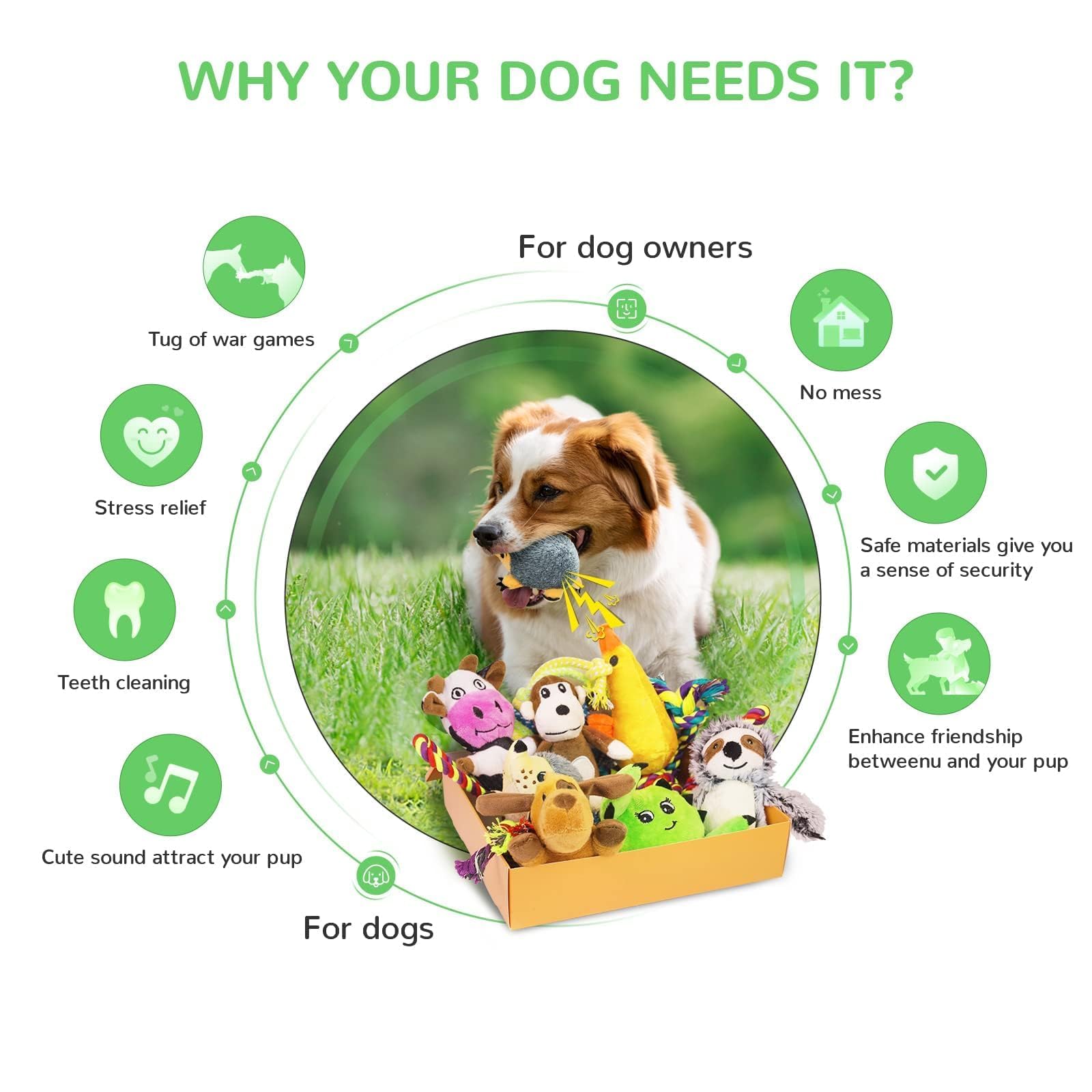 12 Pack Dog Squeaky Toys For Teething Cute Stuffed Plush Bundle Natural Cotton Puppy Rope/ Dog Chew Toys For Puppies Pet Toys For Small Dogs