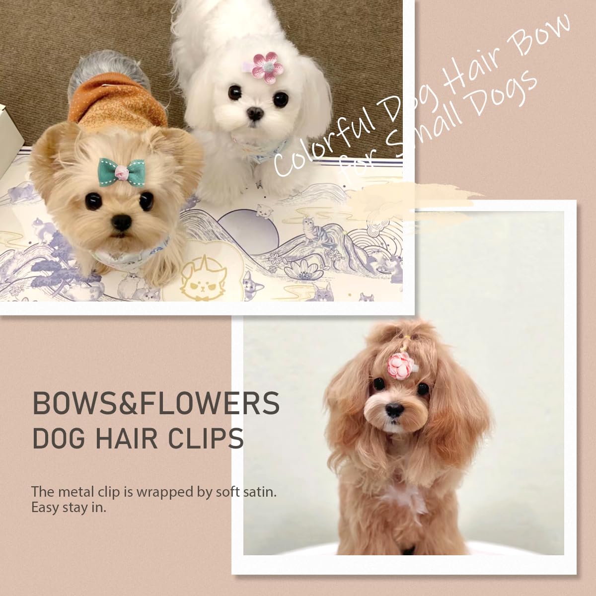Dog Hair Clips Small Dog Hair Bows Cute Pet Grooming Accessories Alligator Clips Stay In Hair Barrettes Flower Crown Hairpin Top