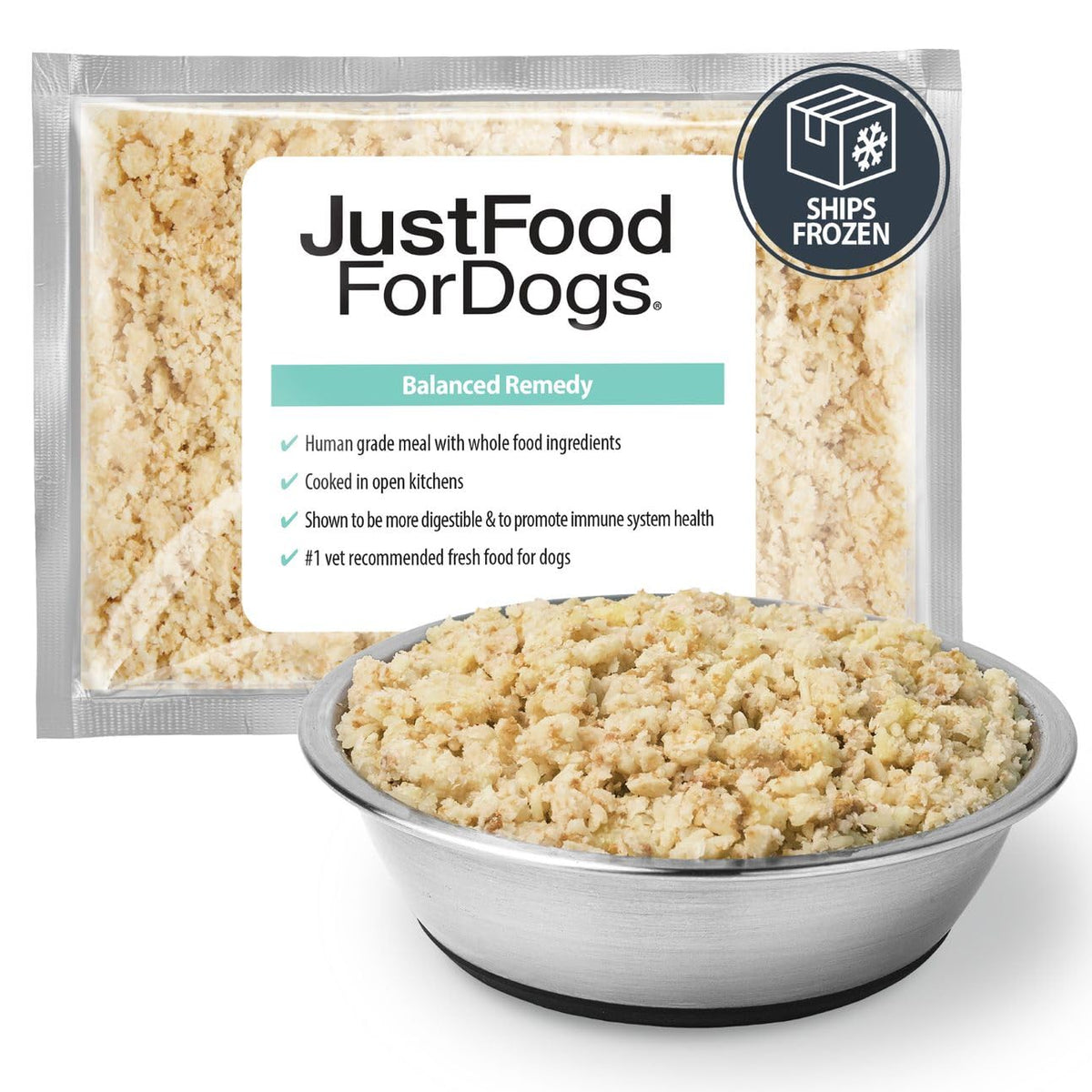 Justfoodfordogs Frozen Fresh Dog Food For Sensitive Stomachs, Complete Meal Or Dog Food Topper, Balanced Remedy, 18 Oz (Pack Of 21)