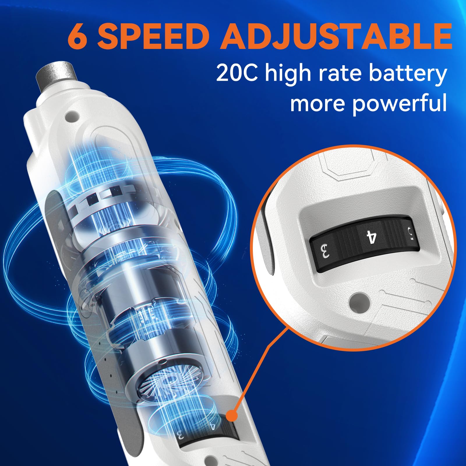 Papifeed Dog Nail Grinder, 6-Speed Dog Nail Trimmer With 2 Led Lights, Pet Nail Grinder Quiet For Large Medium Small Puppy Dogs/