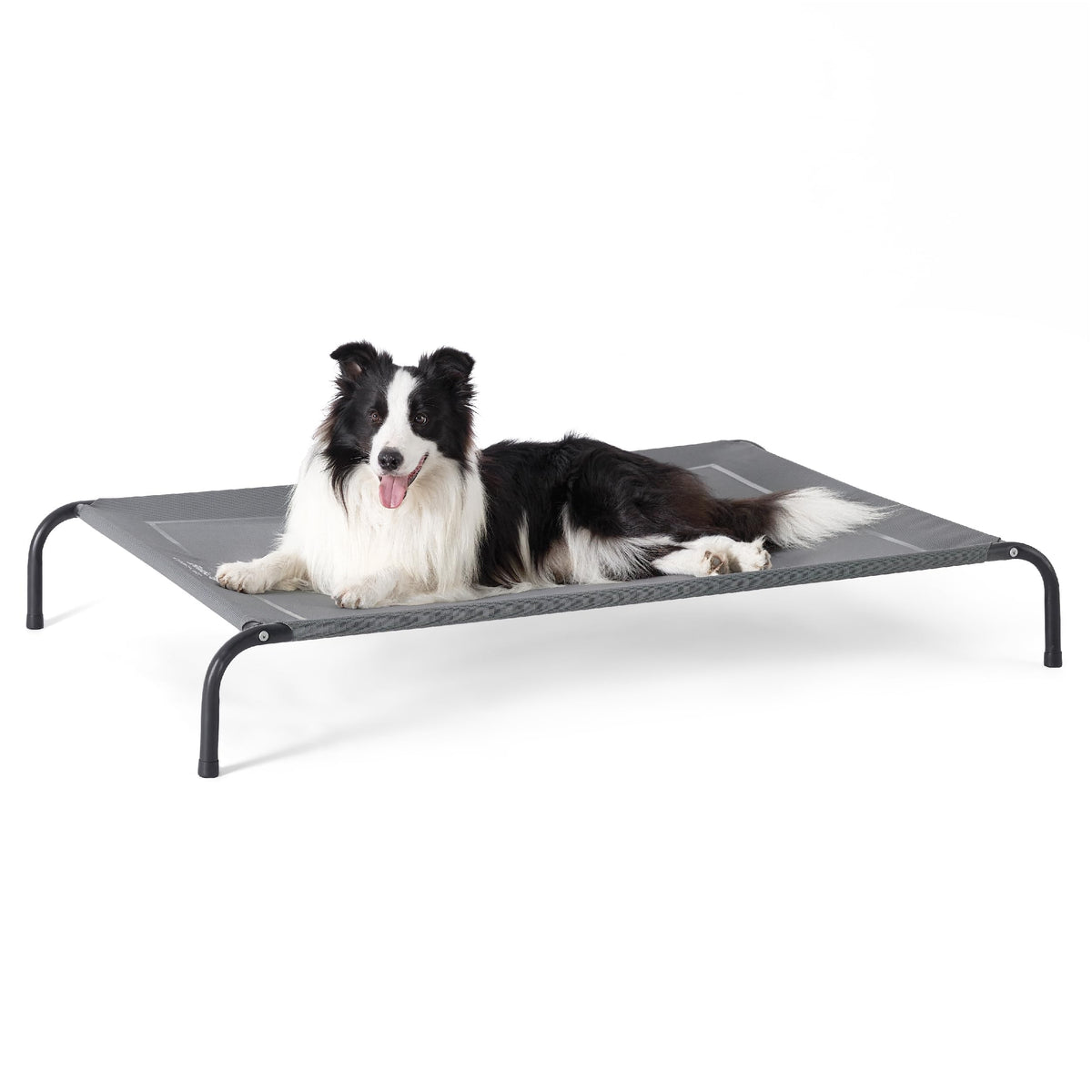 Bedsure Elevated Raised Cooling Cots Bed For Large Dogs, Portable Indoor & Outdoor Pet Hammock With Skid-Resistant Feet, Frame With Breathable Mesh, Grey, 49 Inches