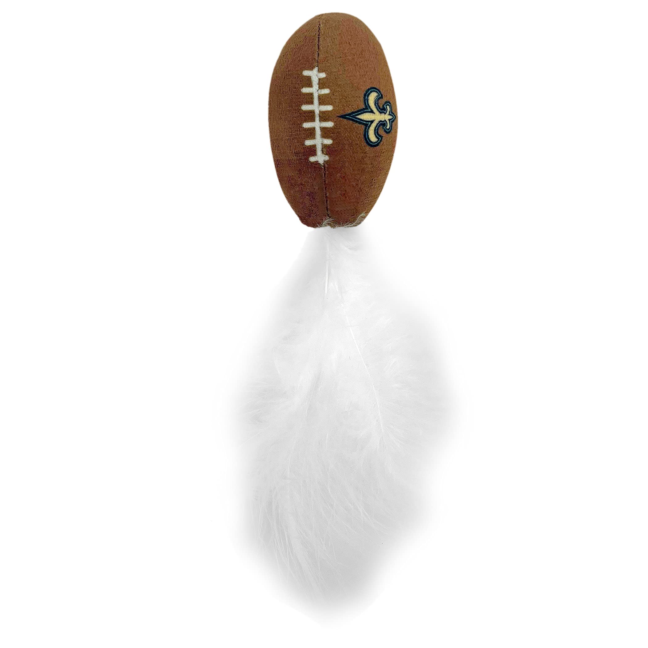 Pets First NFL New Orleans Saints Cat Toy Set - Plush, 3 Pieces, Fresh Catnip, Includes Helmet, Football, Beer Bottle