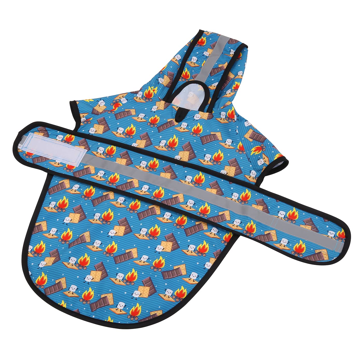 Hde Dog Raincoat Hooded Slicker Poncho For Small To X-Large Dogs And Puppies Happy Camper - Xl