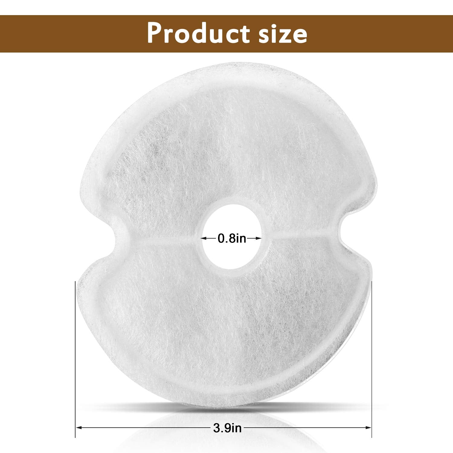 Cat Water Fountain Filter, Multiple Filtration Pet Water Fountain Replacement Filter,8 Or 12 Packs Of Cotton Activated Carbon Cat Fountain Filter(Filter 8 Pack)