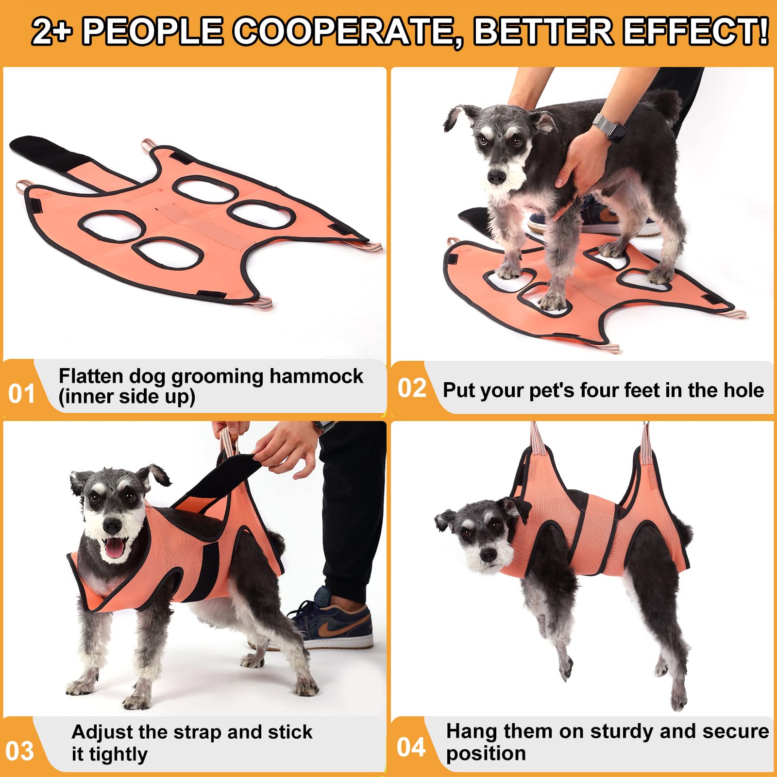 Kkiimatt Dog Grooming Hammock,XXS Pet Grooming Harness for Extra Small Dogs,Hanging Harness for Nail Trimming,Dog Nail Hammock,G
