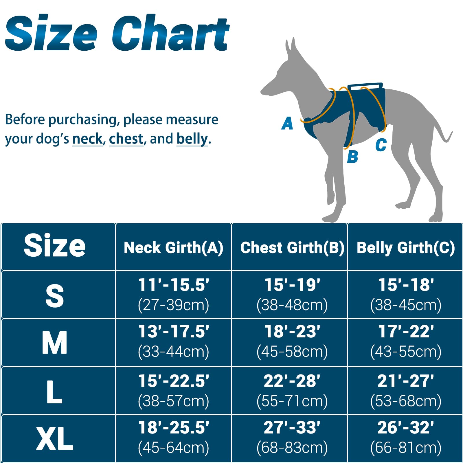 BELPRO Escape Proof Dog Harness - Reflective Adjustable Vest for Big Dogs, No Pull Design, Durable Handle, Blue, Size M