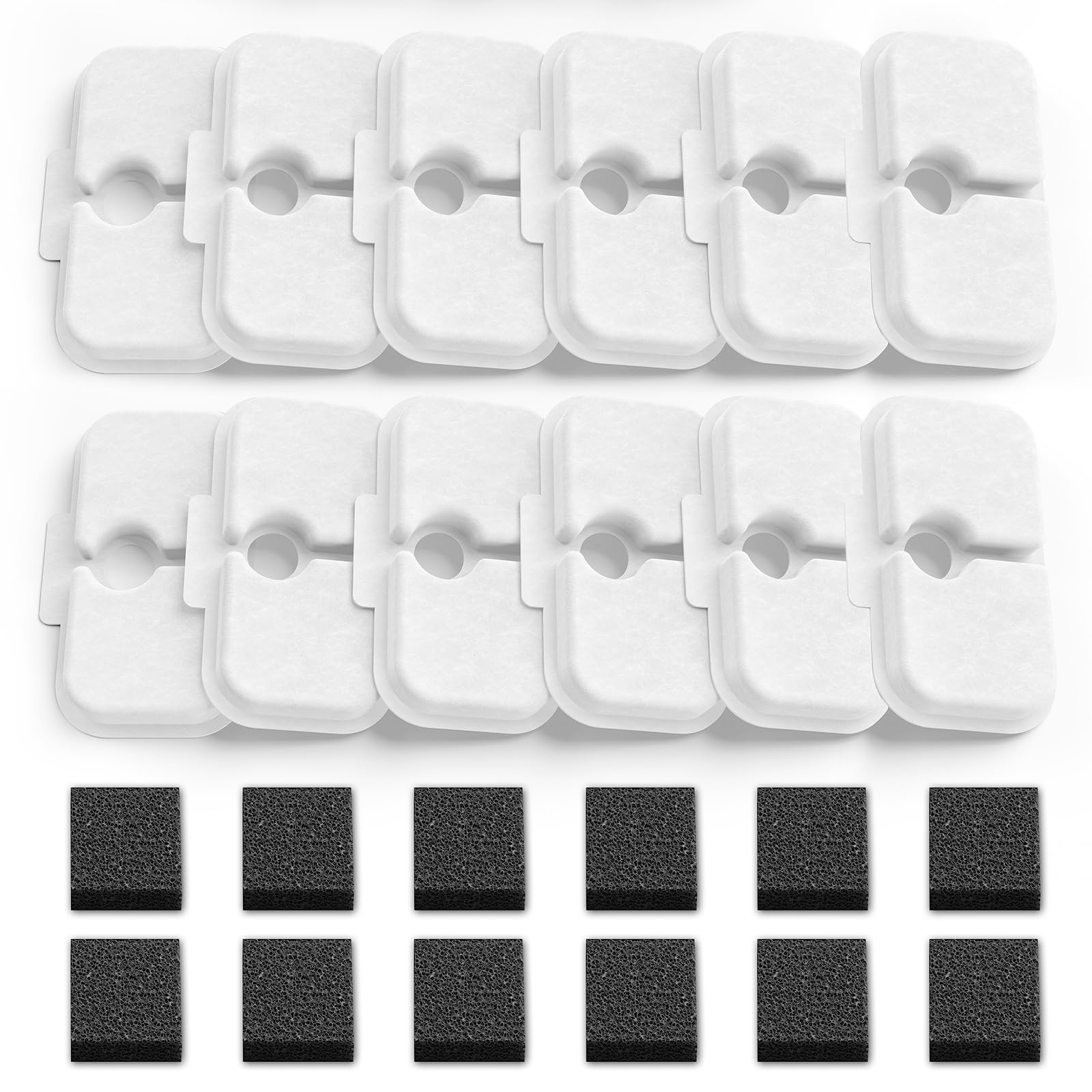 12-Pack Replacement Filters for Petlibro Dockstream Cat Water Fountain PLWF005 PLWF115 PLWF105, Ultra Quiet Pet Water Fountain