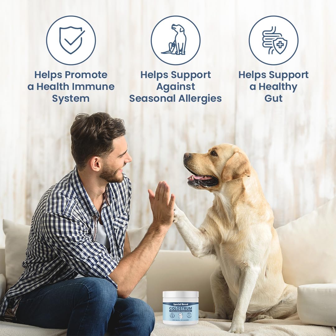 Special Breed Bovine Colostrum for Dogs and Cats, Immune Support Supplement for Allergy and Itch Relief, Grass Fed Colostrum Pow