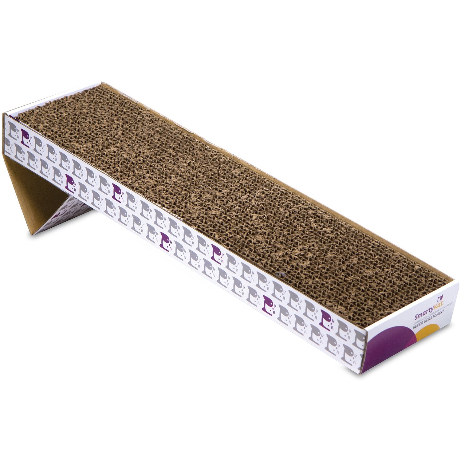Smartykat Super Scratcher Corrugated Cat Scratcher, Catnip Infusion Technology - Brown, Single Wide