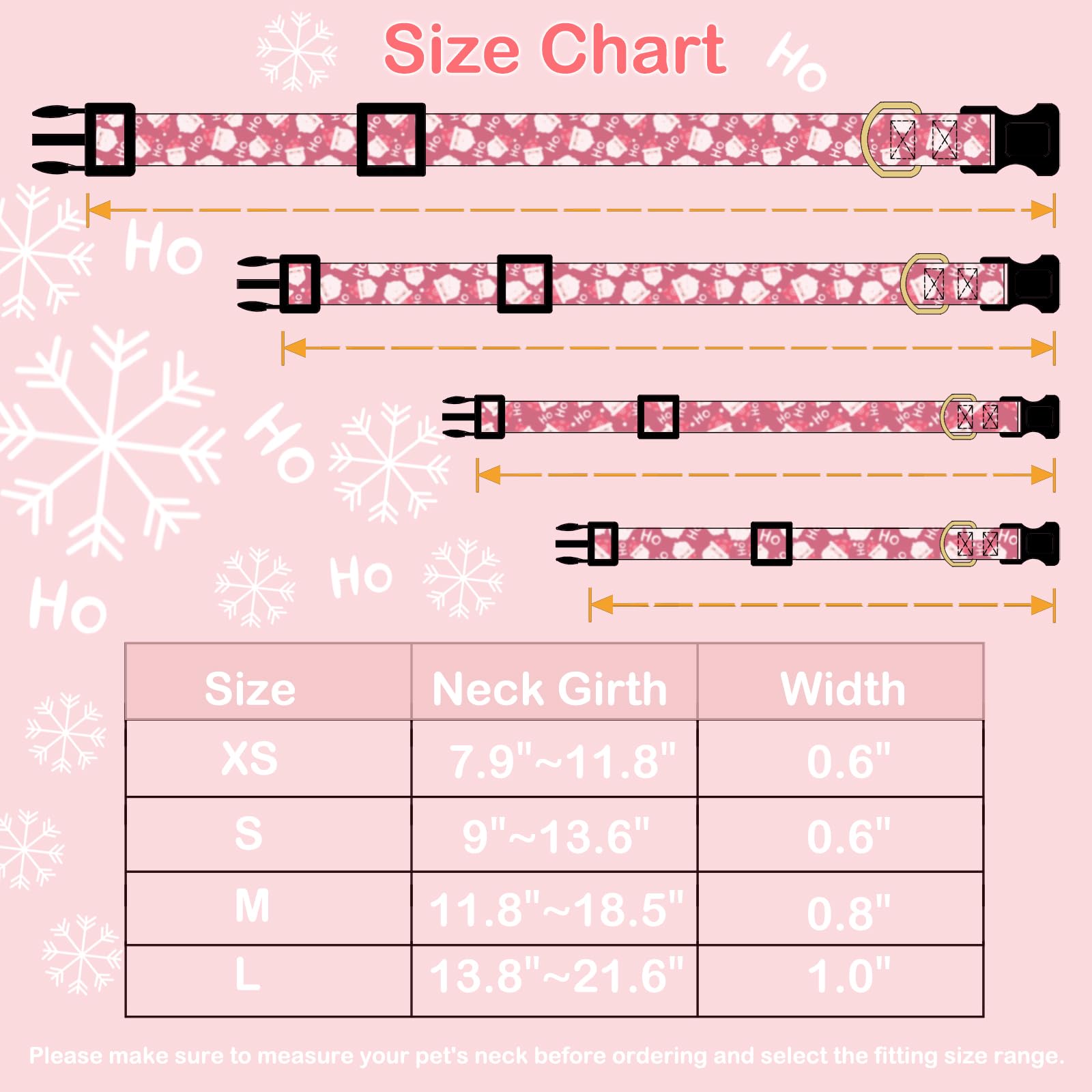 Faygarsle Red Dog Collar Christmas Design Santa Claus Pattern For Small Medium Large Dogs Collar Cute Stylish Girl Boy Christmas Dog Collar Xs