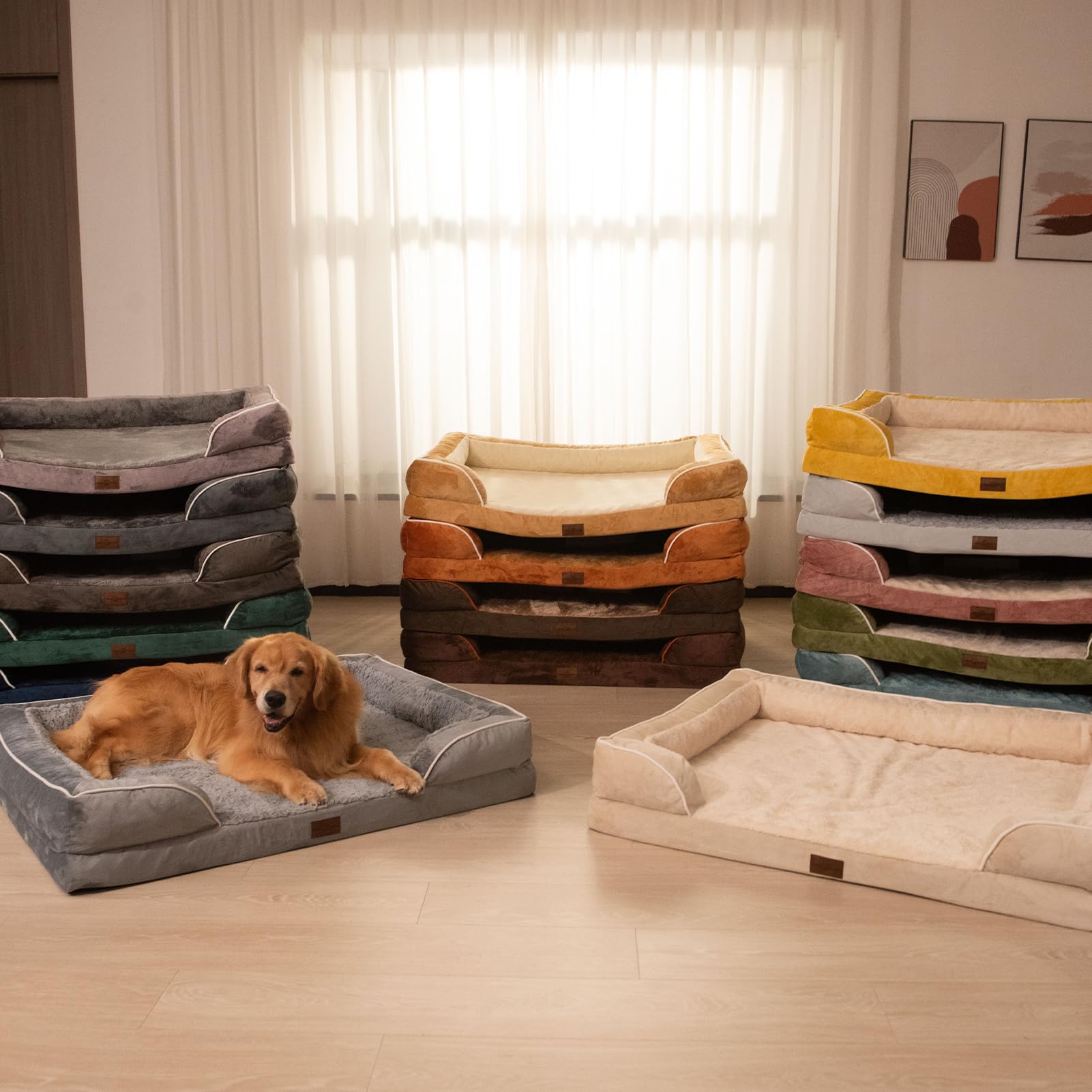 Comfort Expression Orthopedic Dog Bed for Small Dogs 20x14 Inch, Waterproof Supportive Egg Crate Foam Small Pet Bed with Removab