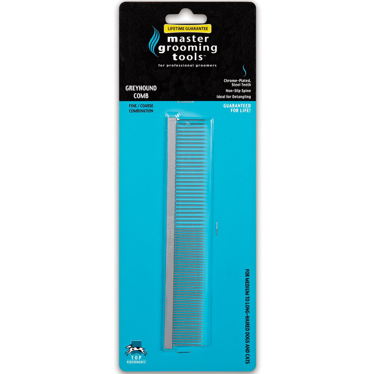 Master Grooming Tools Fine/Coarse Steel Greyhound Comb