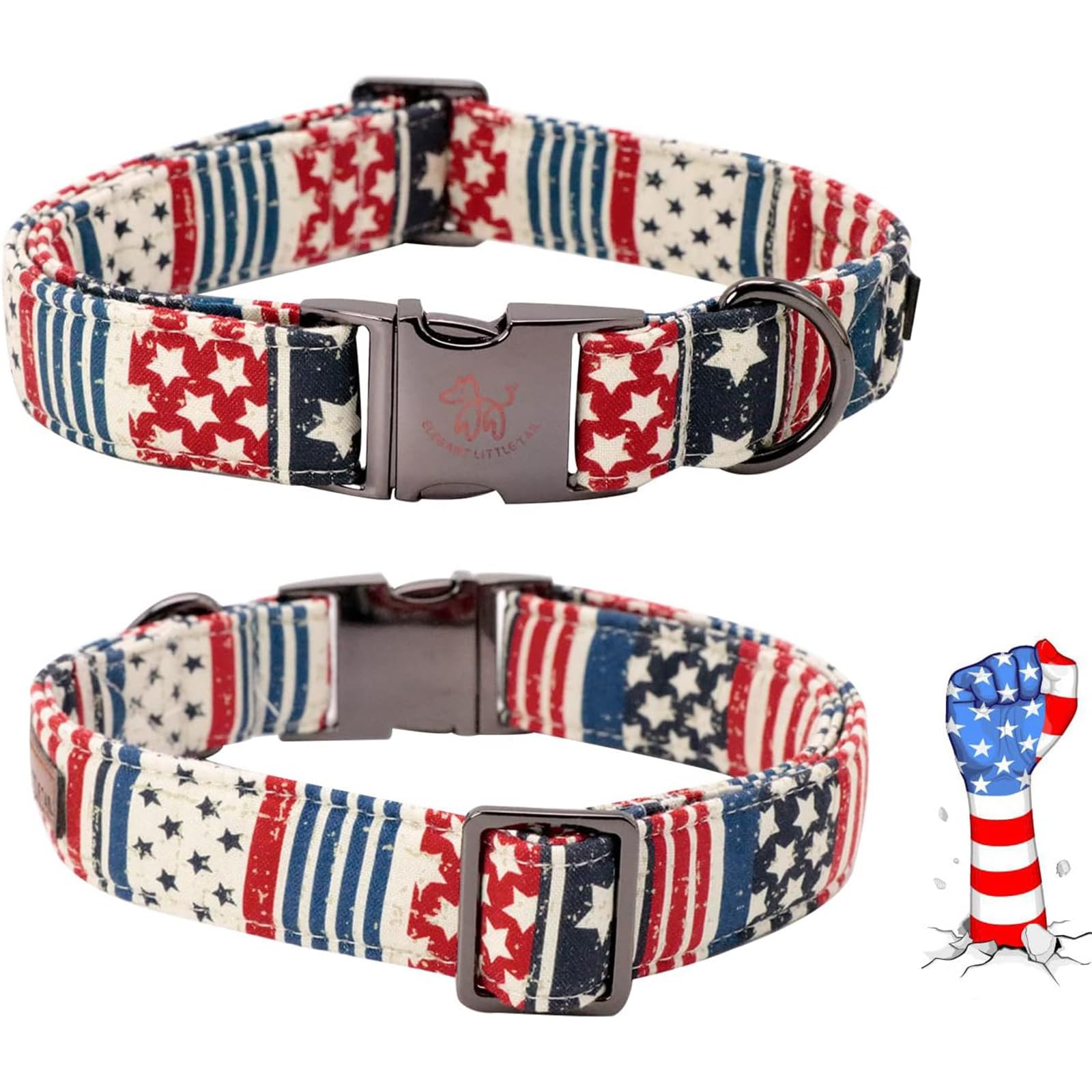 Elegant Pink Floral Print Summer Dog Collar - Cotton, Durable, Metal Buckle For X-Small Dogs