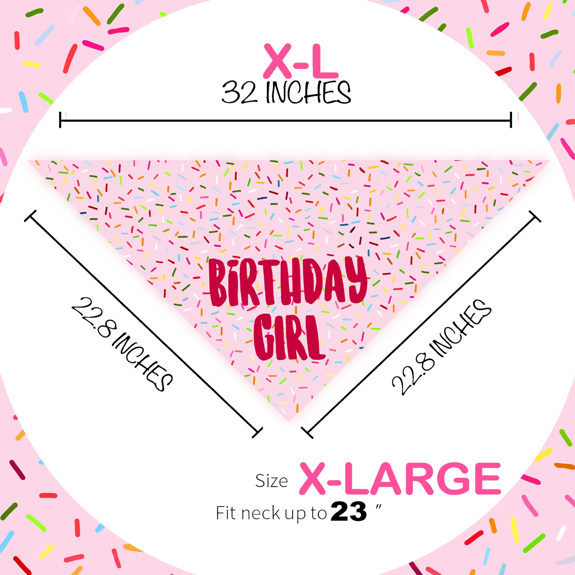 Birthday Girl Dog Bandanas 1 Pack, Pink Dog Scarfs For Girl, Hbd Pet Scarves For Birthday Party Decoration For Small Medium Larg