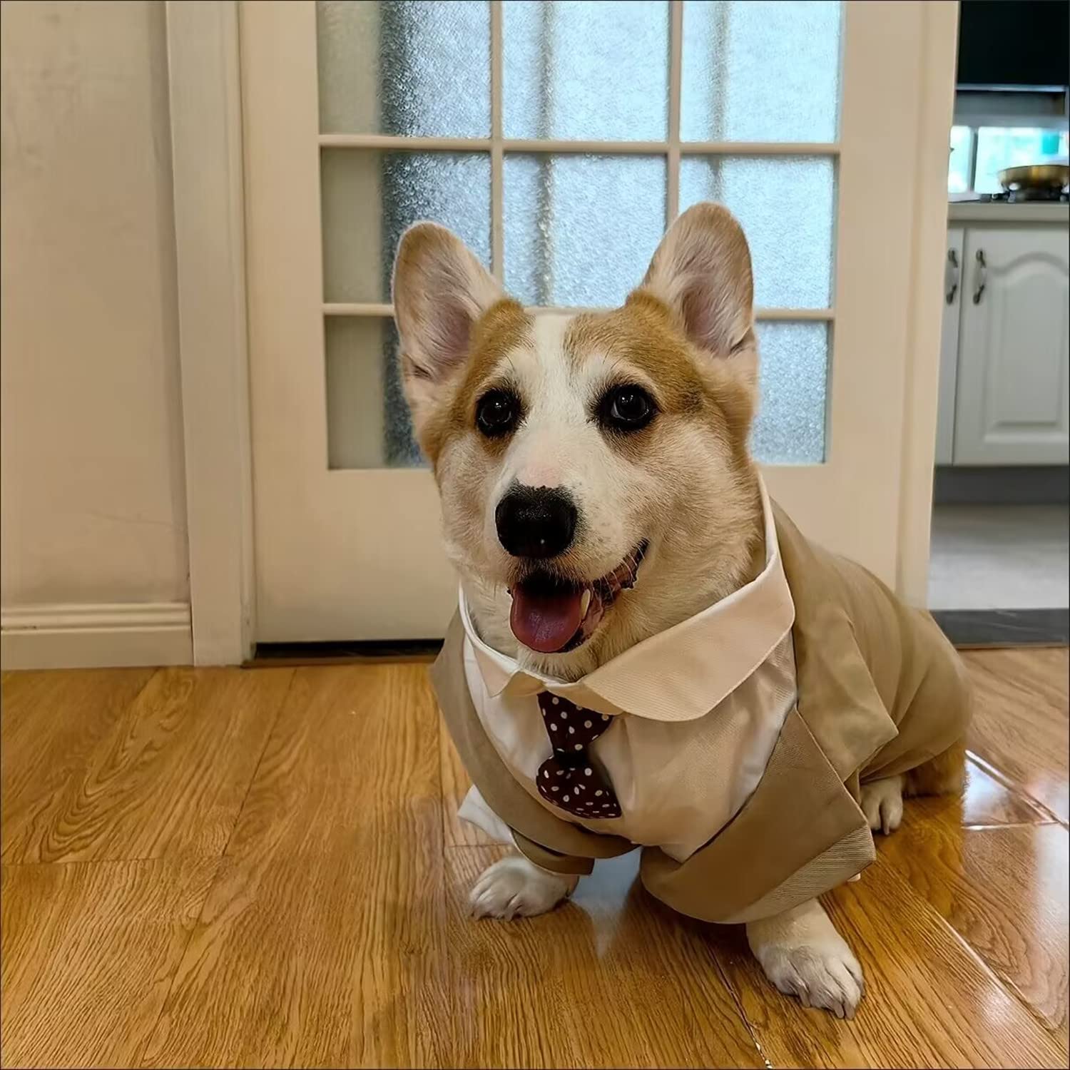 Hdkuw Large Dog Wedding Shirt, Dog Tuxedo With Bow Tie, Dogs Wedding Formal Suit, Doggie Prince Gentleman Costume For Medium Lar