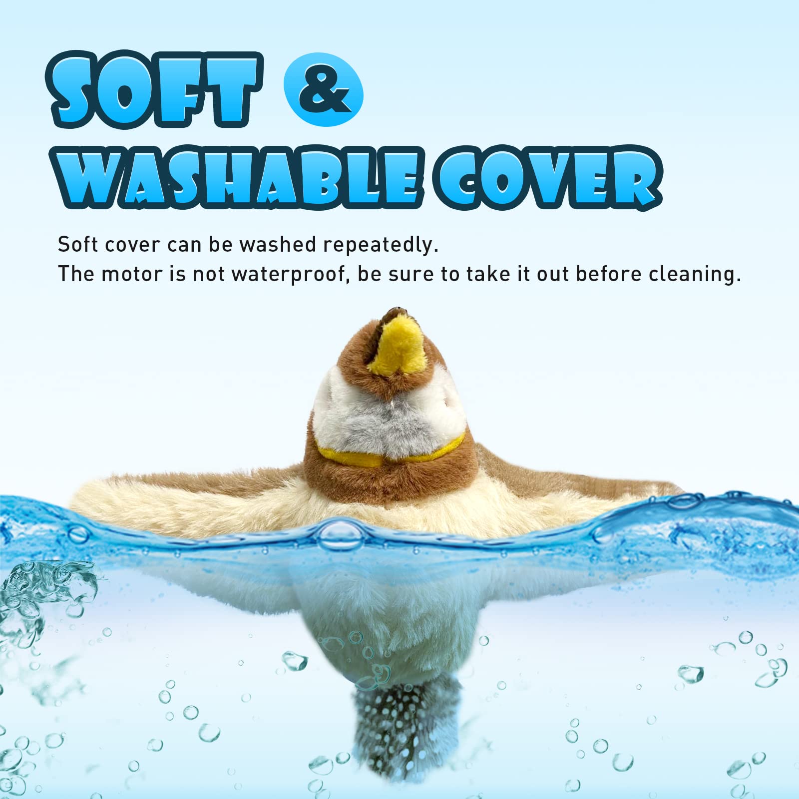 Kreizygo Cat Toys, Flapping Wings Sparrow Catnip Toys, Vivid Chirping, Simulation Bird Interactive Cat Toy For Kitten Kitty Exercise, Fluffy Plush Dog Toys, Touch Activated, Rechargeable