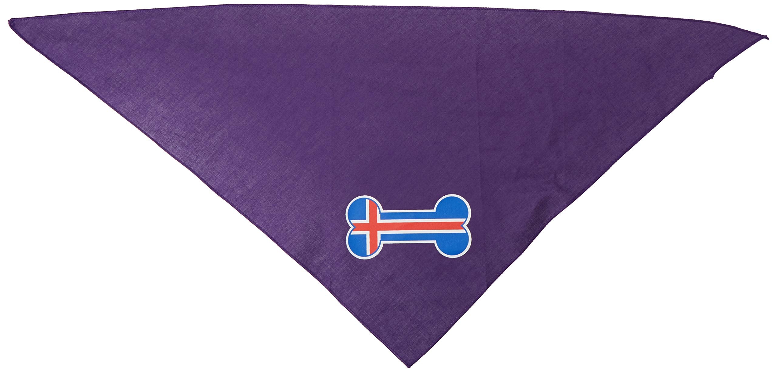 Mirage Pet Products Bone Flag Iceland Screen Print Bandana for Pets, Large, Purple