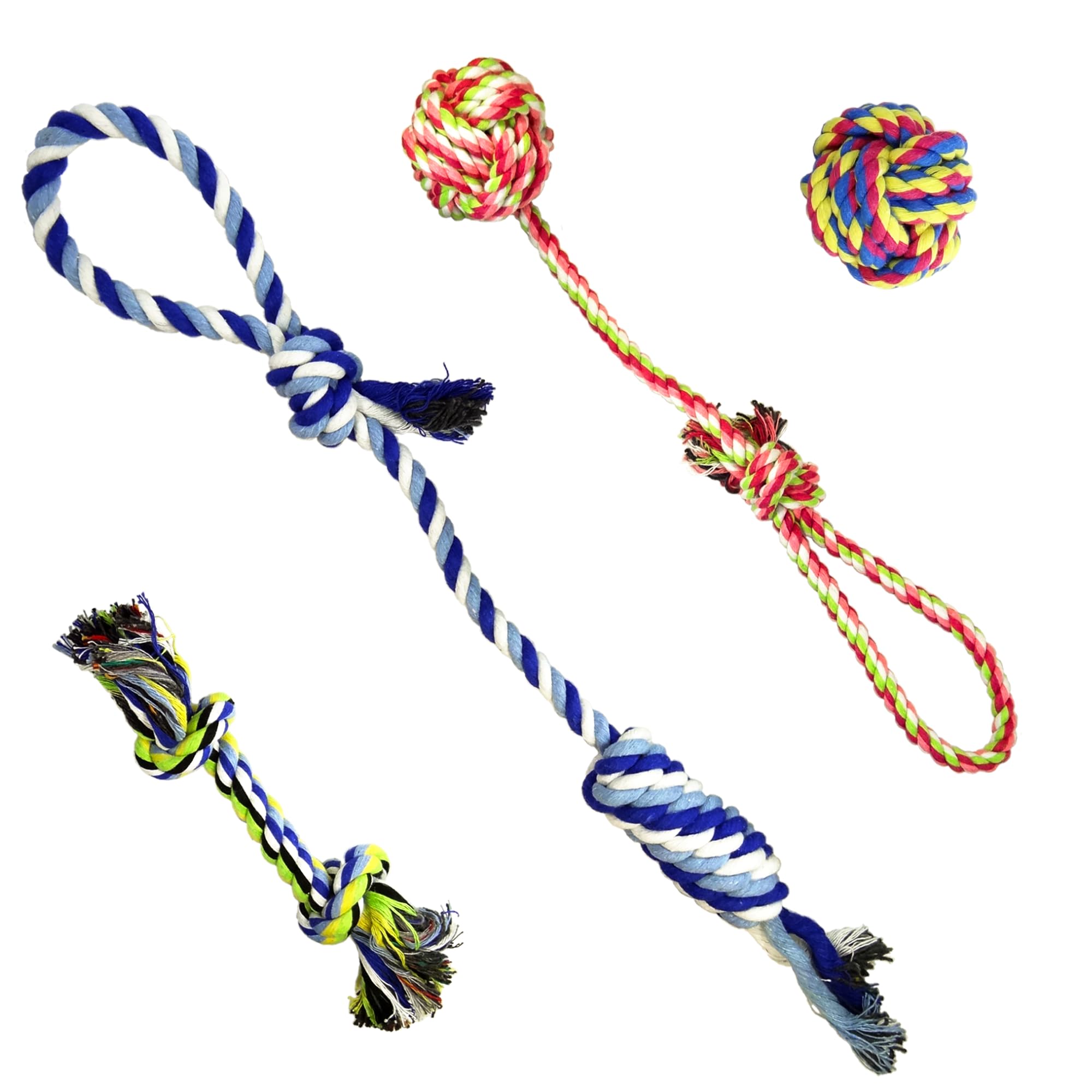 Otterly Pets 4-Pack Puppy Dog Rope Toys For Small To Medium Dogs – Durable Pull Toy For Dogs, Dog Stocking Stuffers, Pet Stocking Stuffers, Puppy Teething Toys