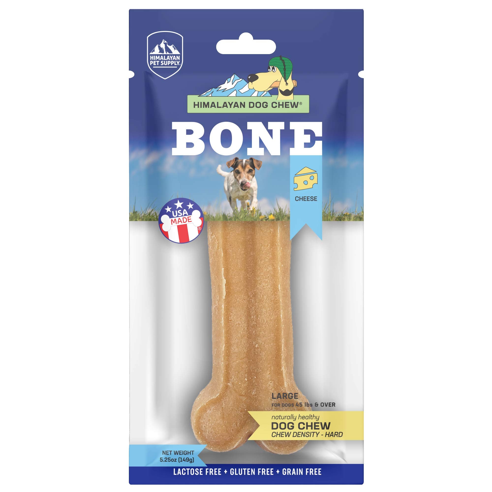 Himalayan Pet Supply Dog Chew Bone - Large | Long Lasting, Stain Free, Protein Rich, Low Odor | 100% Natural, Healthy & Safe | N