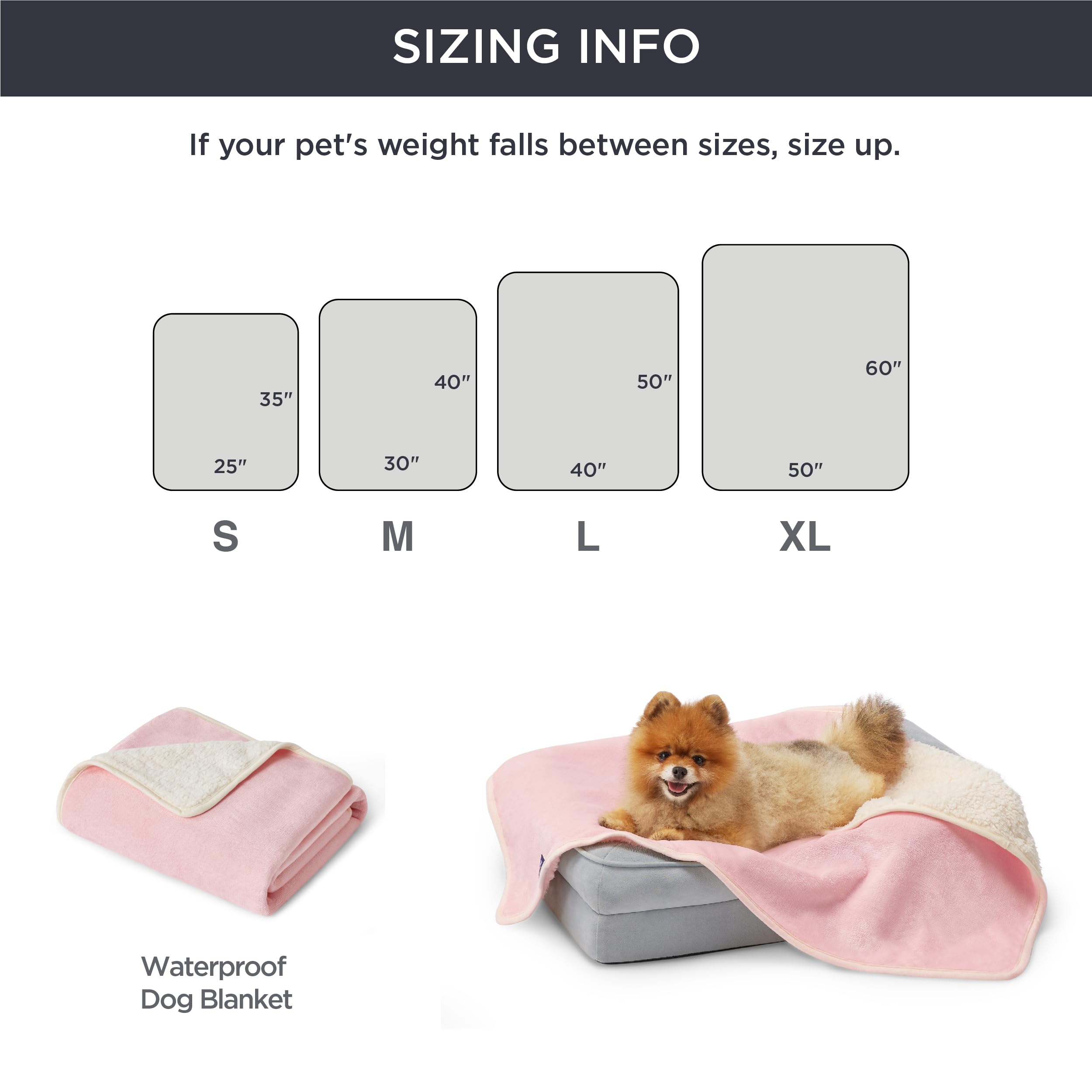 Bedsure Cat Blanket For Indoor Cats - Waterproof Calming Cat Blankets For Couch Protection, Sherpa Fleece Pet Blanket, Soft Plush Reversible Throw Furniture Protector, 50'X40', Pink