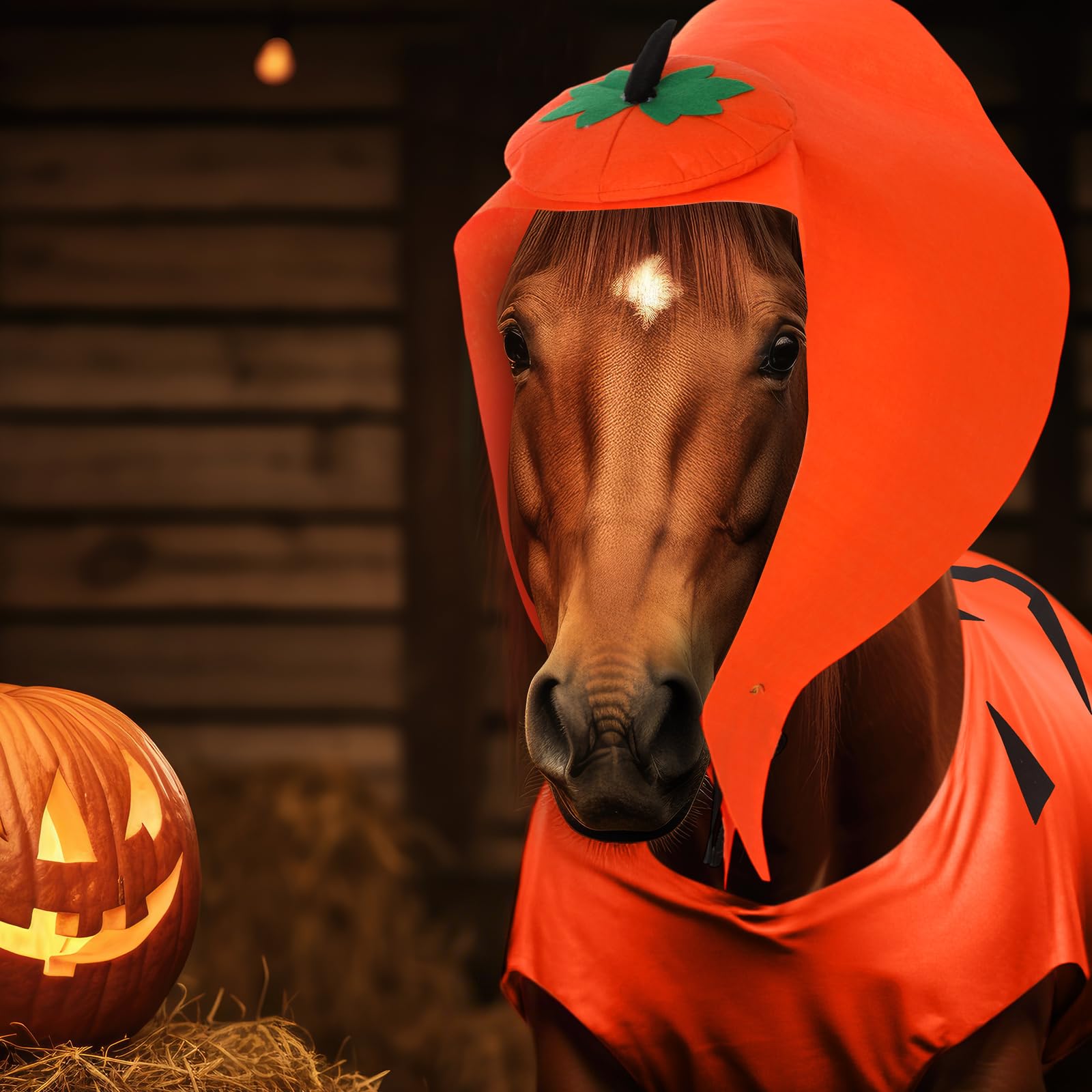 Maiteenly Halloween Horse Costume Gown Cosplay Supply for Holiday Horse Costume Accessories Trick or Treat(Pumpkin)