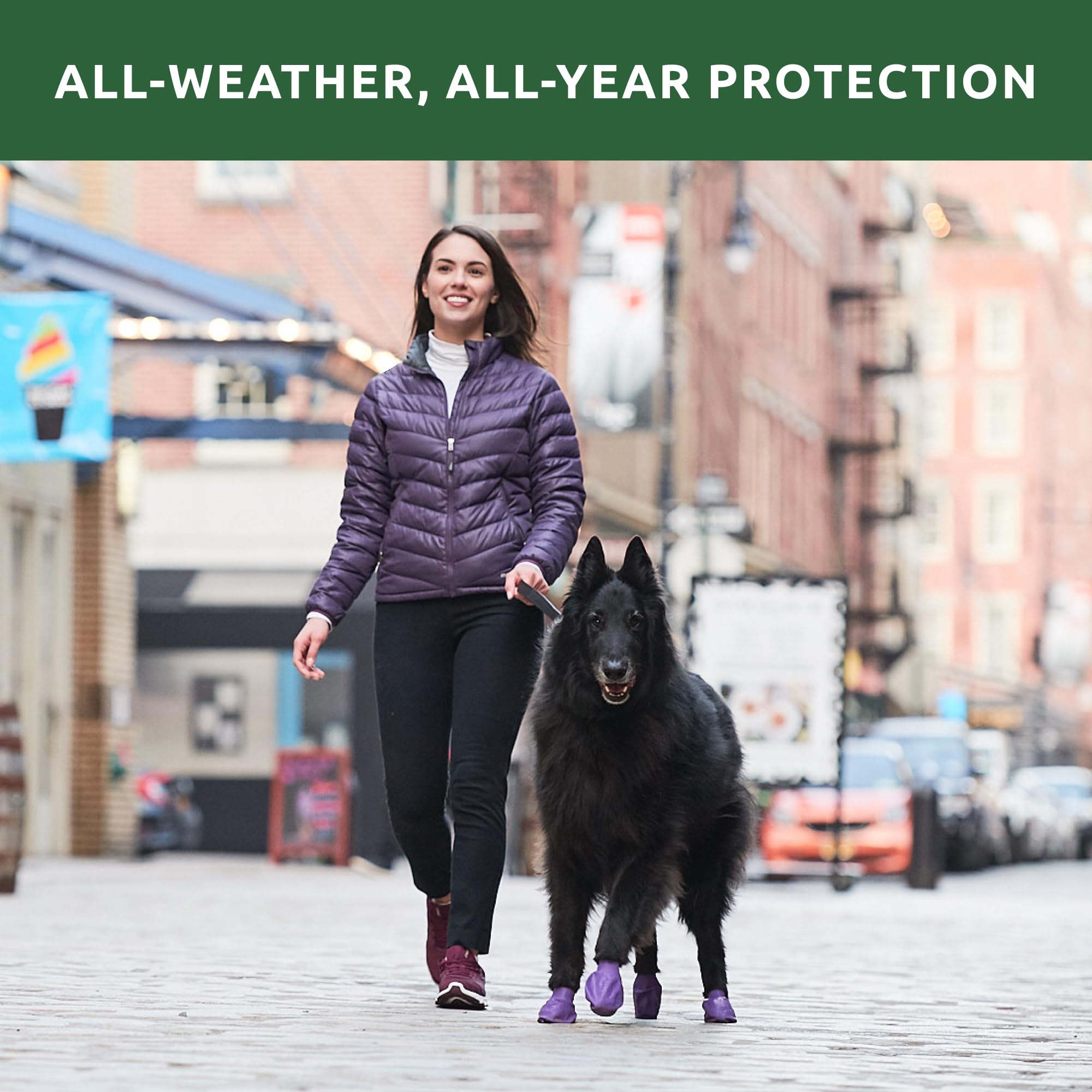 Protex Pawz Rubber Dog Boots For Paws 4' And Up, 24 Total (2 Packs Of 12) - All-Weather, Anti-Slip, Waterproof Dog Socks - X-La