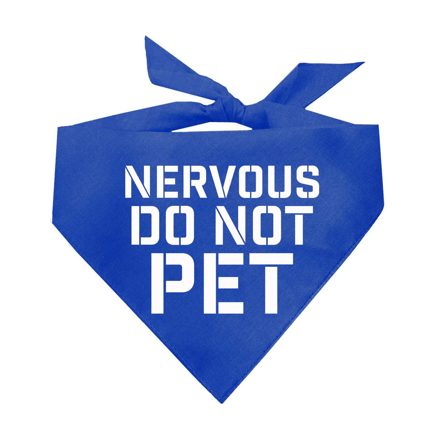Nervous Do Not Pet Dog Bandana (Royal, Xs 156)