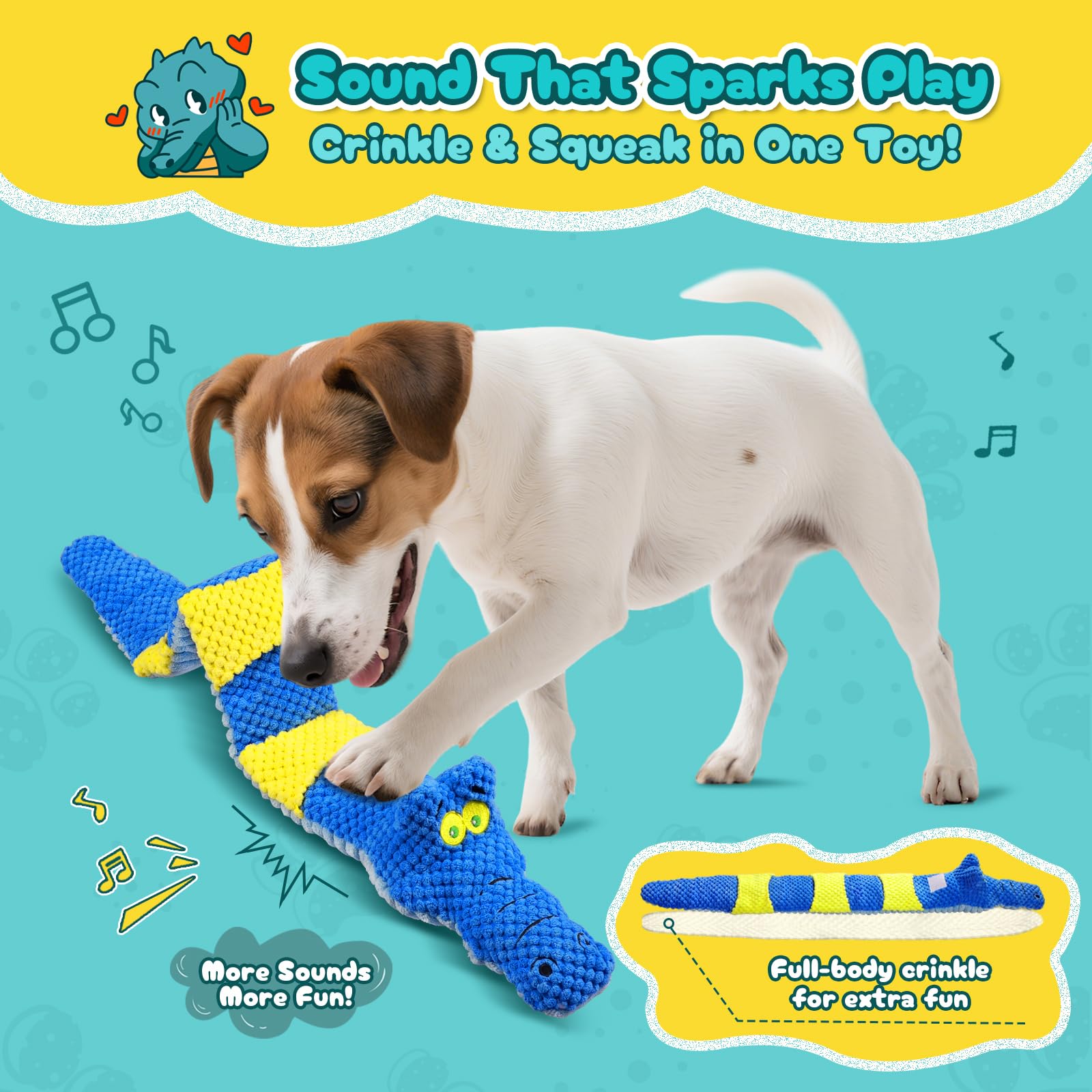 TOOPTATE Interactive Squeaky & Crinkle Dog Puzzle Toys - Plush Dog Enrichment Toys to Keep Them Busy, Cognitive Dog Toys for Sma