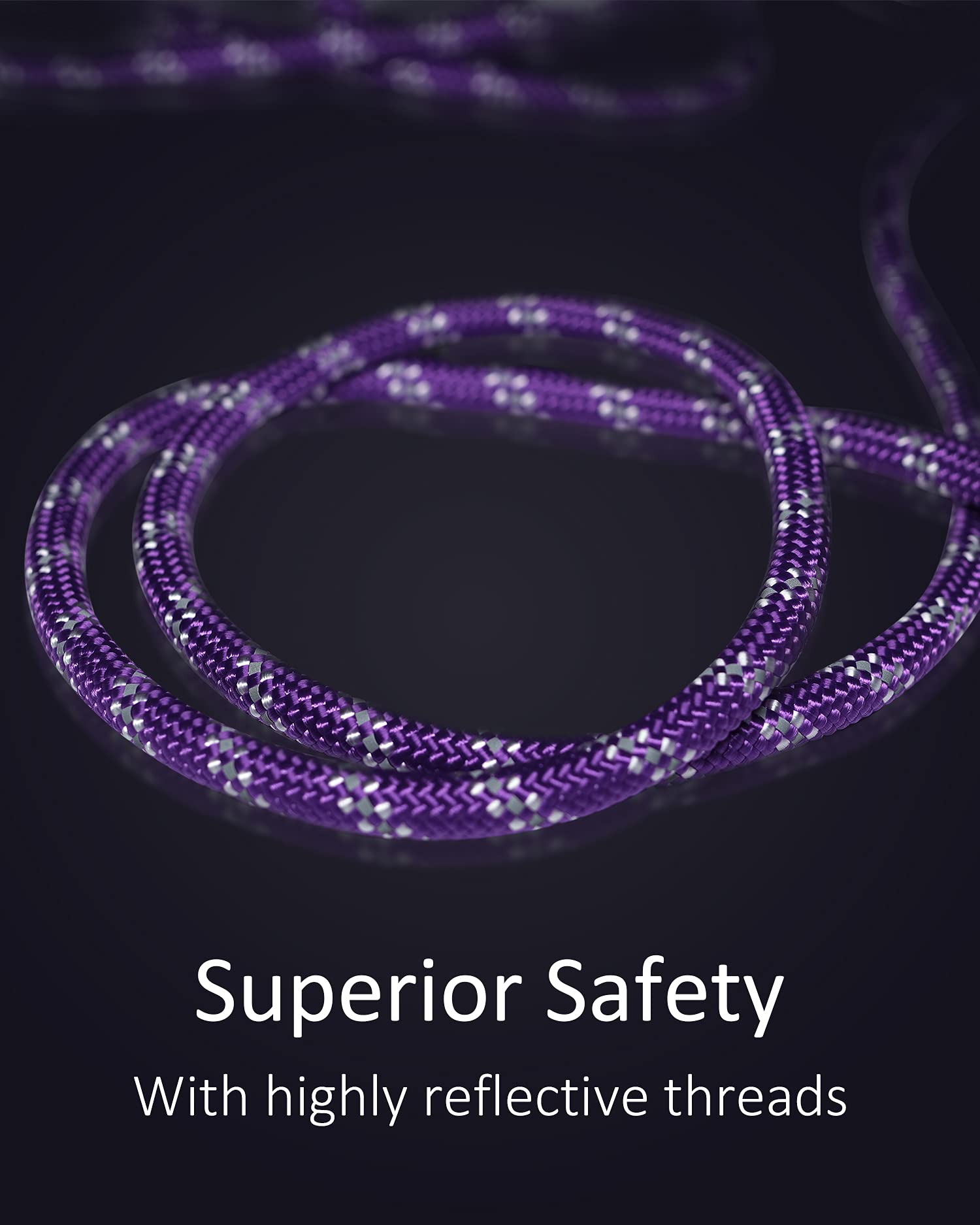 2 Pack Orange&Purple 20Ft Long Dog Leashes, Heavy Duty Comfortable Dog Lead For Large Medium Small Dogs Outside Walking, Playing