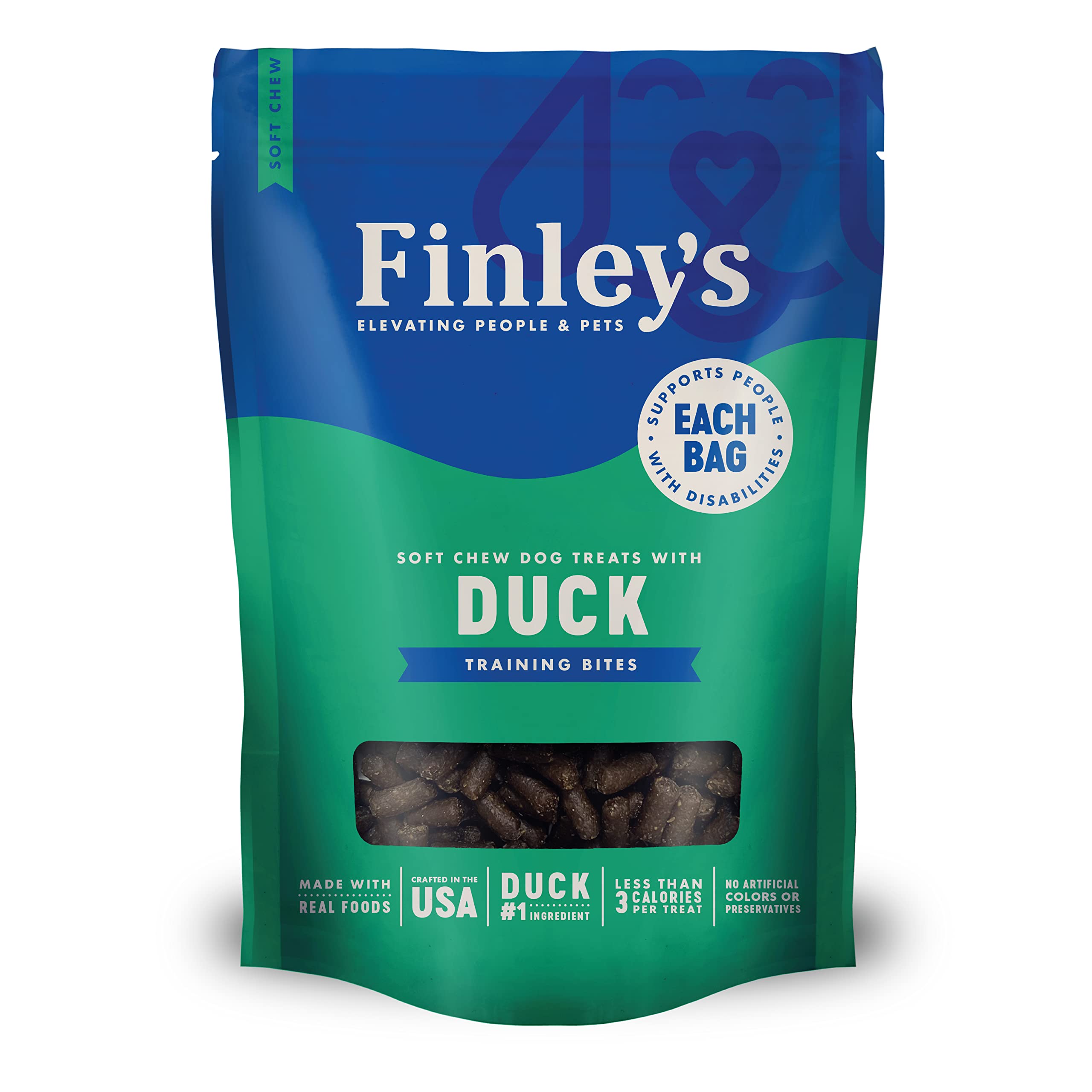 Finleys Dog Treat Duck Training Bites Treats for Dogs Made in USA | AllNatural Protein Wheat Free Dog Treats | Healthy Dog Tre
