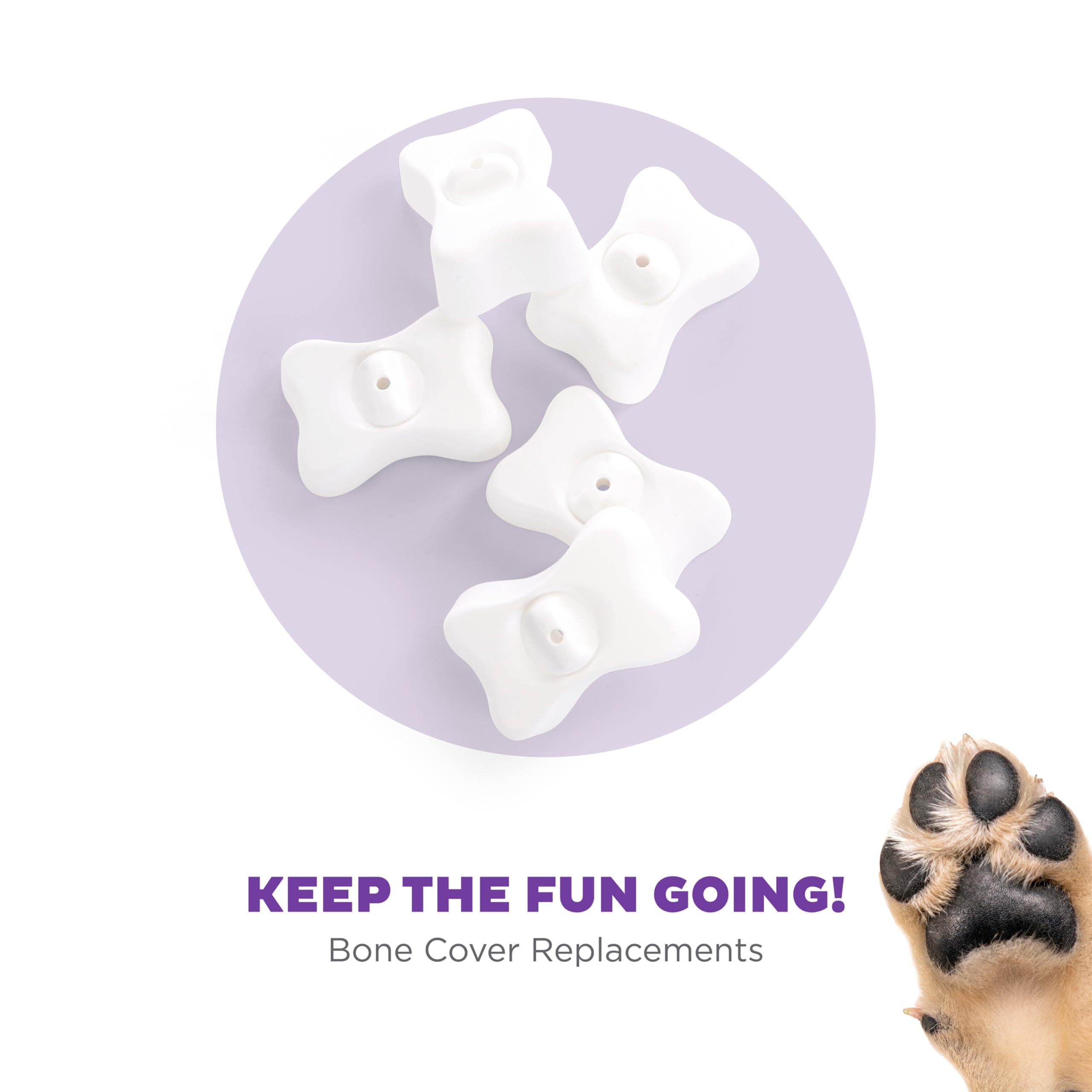 Outward Hound By Nina Ottosson Bone Replacement Parts For Dog Puzzles, Dog Brick, Dog Tornado, Dog Smart, Puppy Tornado, Puppy Smart, 5 Pack, White