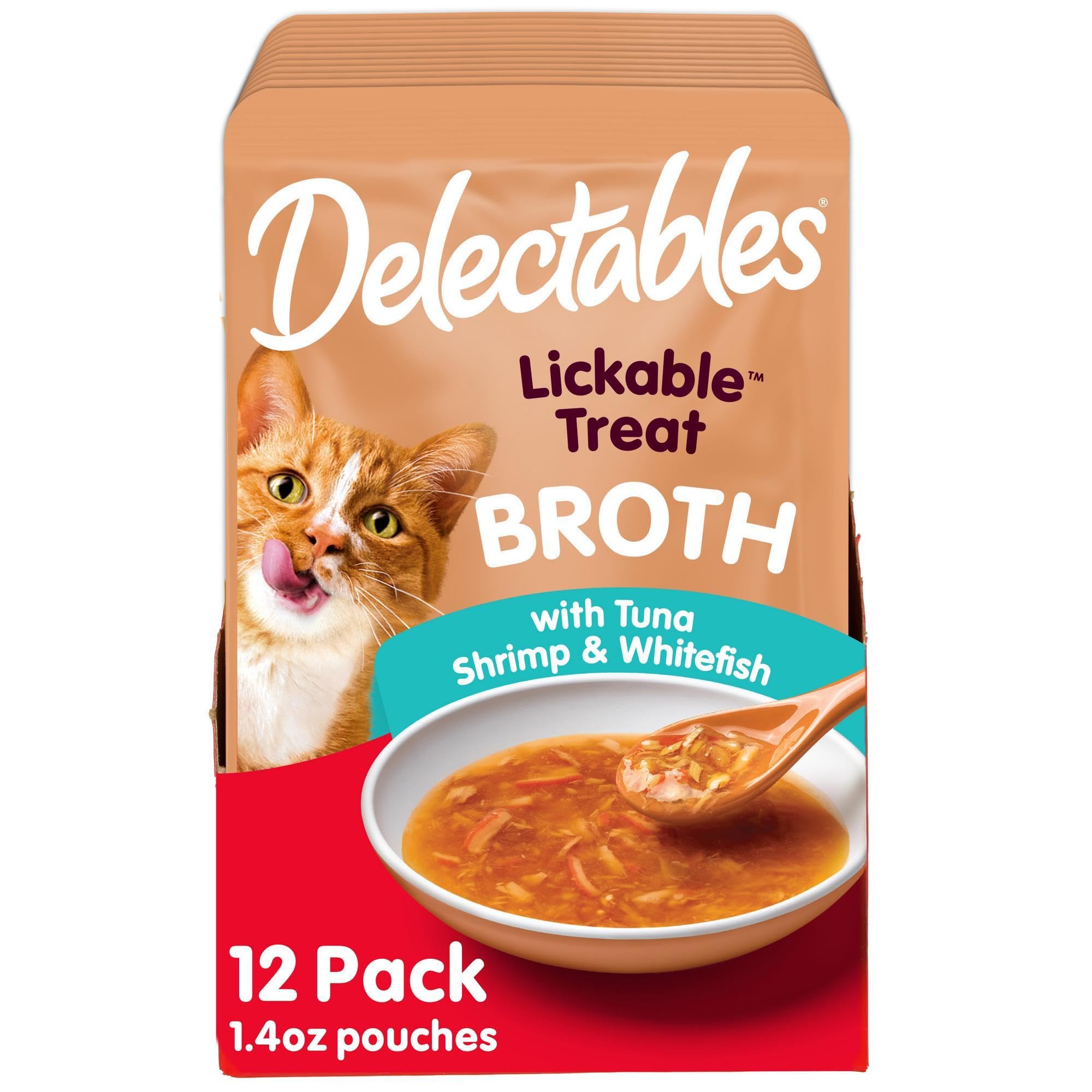 Hartz Delectables Savory Broths Variety Lickable Wet Cat Treats, 12 Count