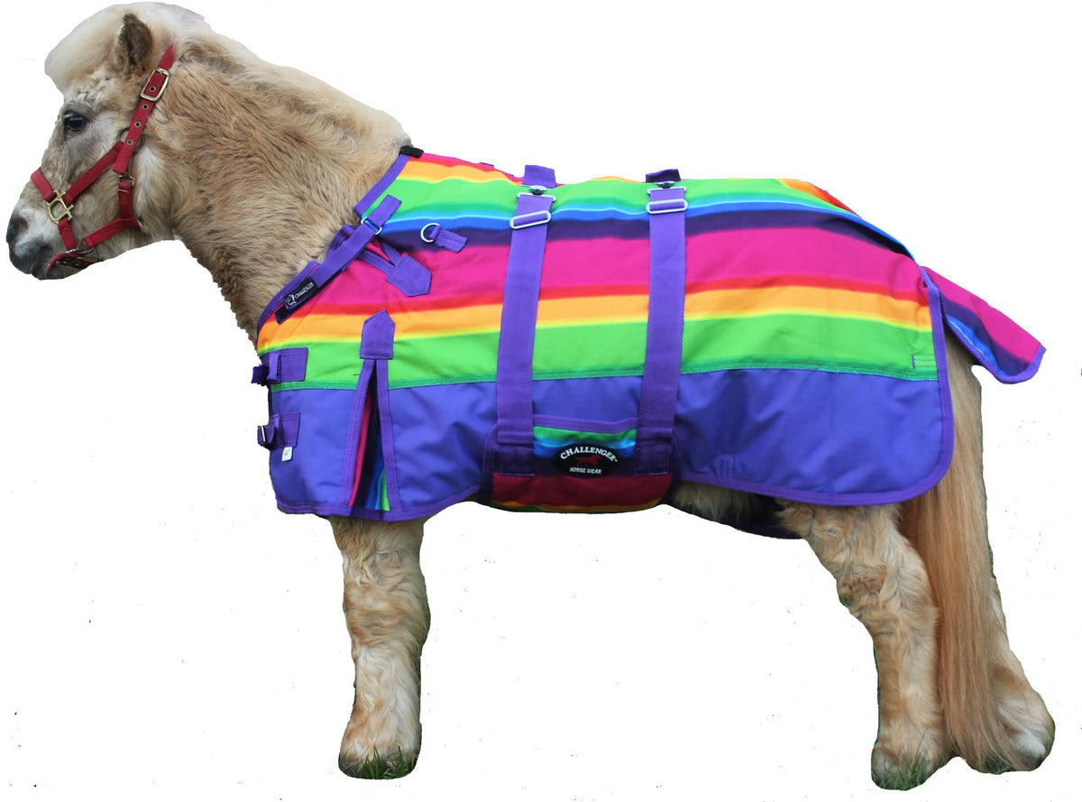 Challenger 52' 1200D Miniature Weanling Donkey Pony Horse Foal Winter Blanket Rainbow 51968B