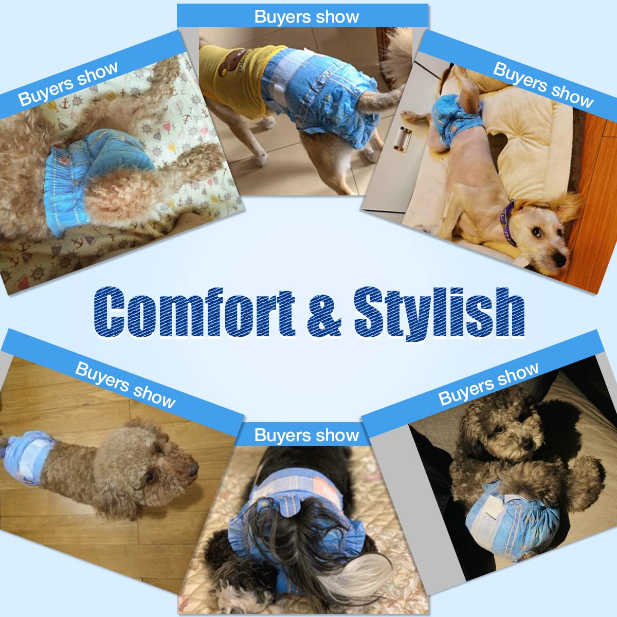 Pet Soft Dog Diapers Female - Disposable Dog Diapers, Cat Diapers For Female Cats, Puppy Diapers 16Pcs Medium