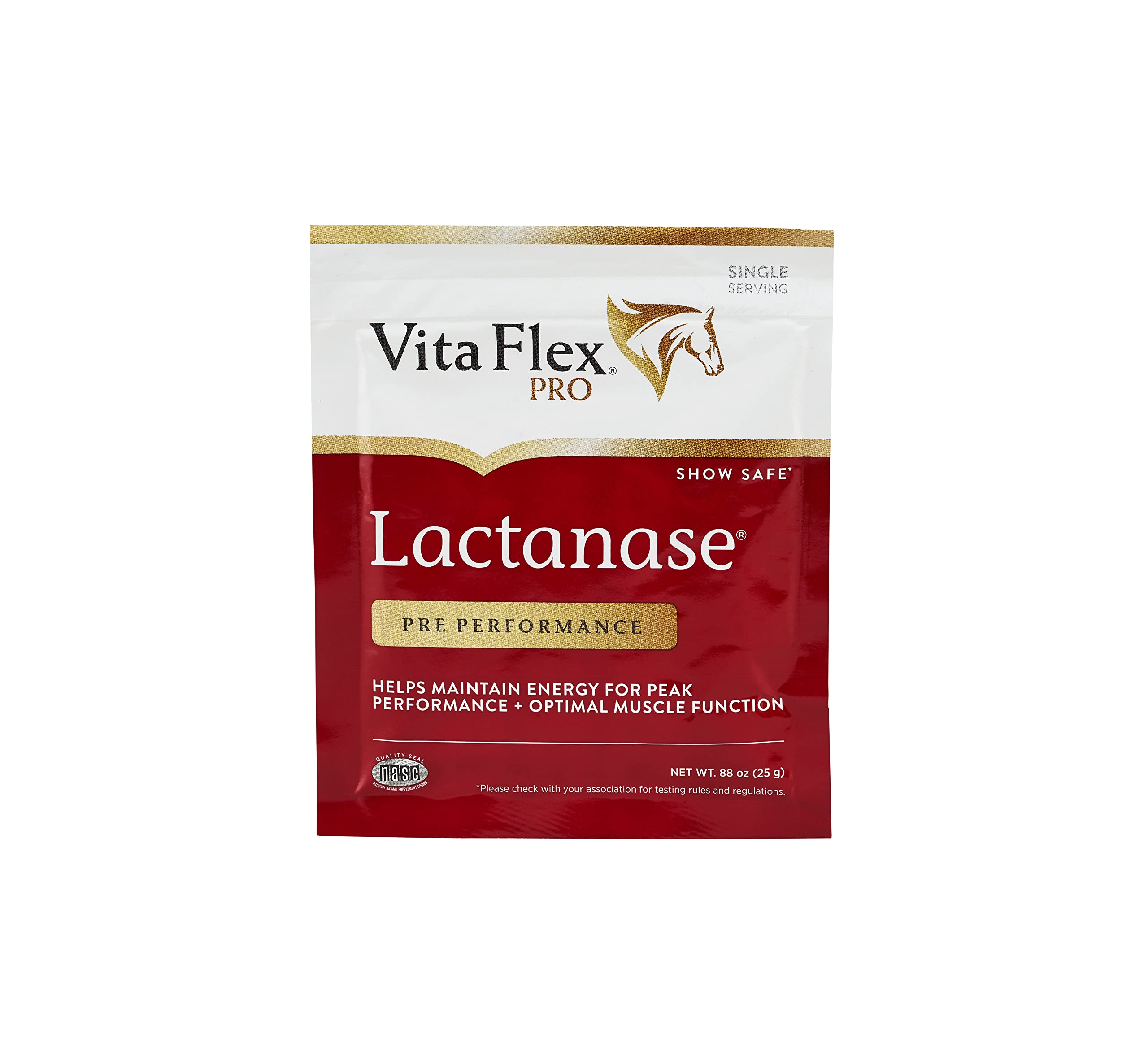 Vita Flex Pro Horse Lactanase Pre Performance Supplement, Show Safe, Single Serve Packet
