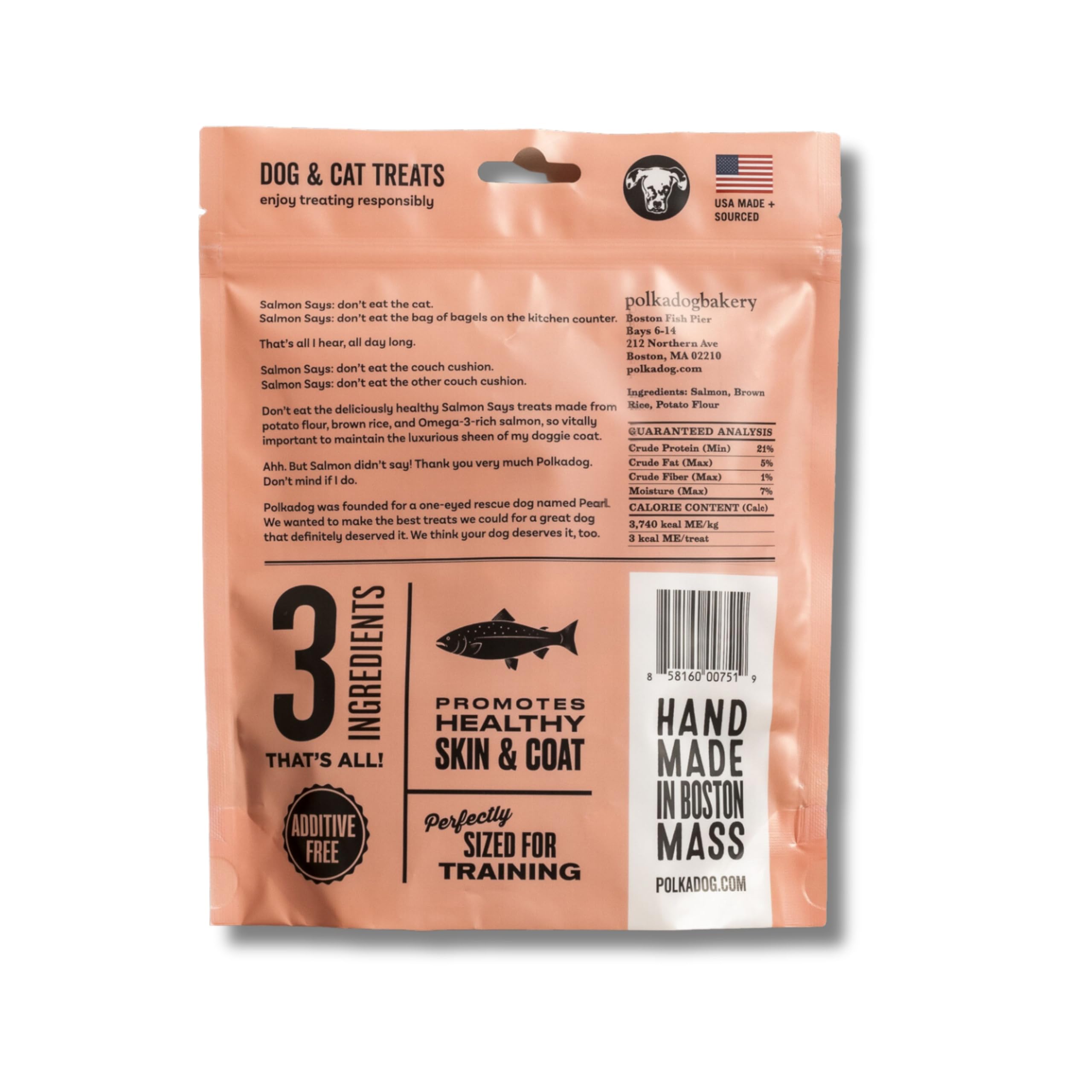 Polkadog Salmon Says Training Bits - Omega-3 Rich, Low Fat Healthy Dog Treat - Digestible, Vitamin & Mineral Packed Dog Snacks -