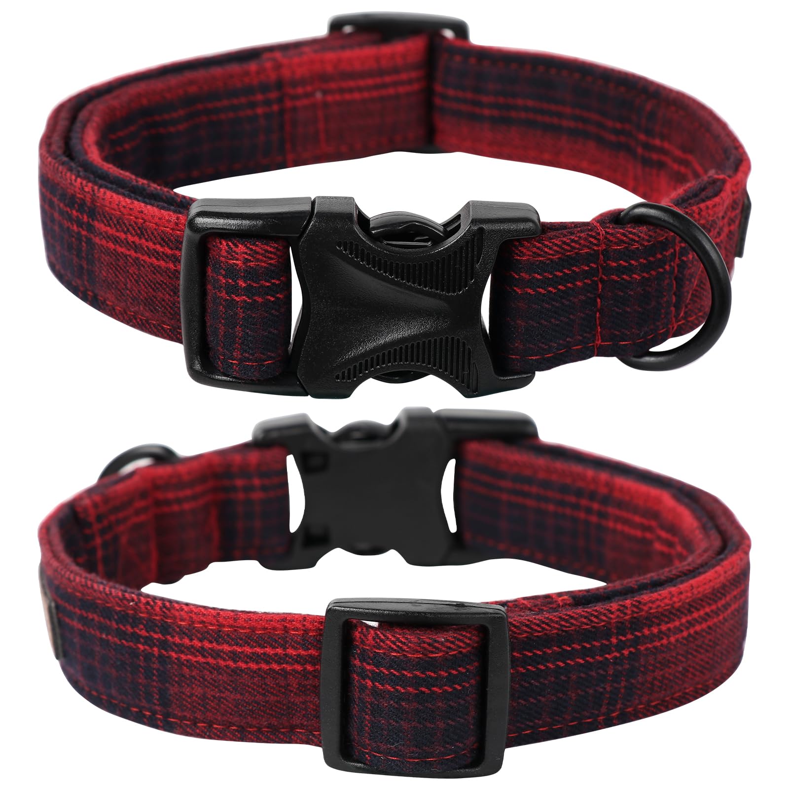 Lionet Paws Gird Dog Collar with Plastic Buckle, Cotton Fall Winter Bowtie Collar, Light Adjustable Collars for Small Medium Lar