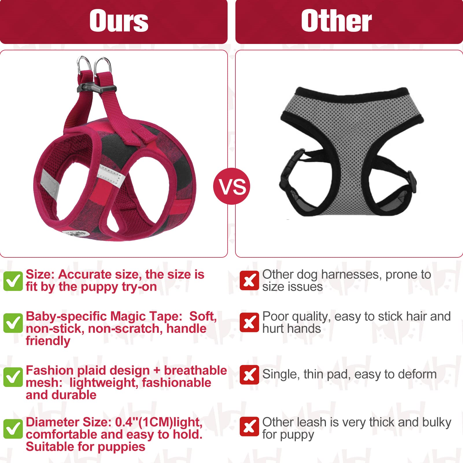 Beautyzoo Small Dog Harness And Leash Set,Step In No Chock No Pull Soft Mesh Dog Harnesses Reflective For Extra-Small/Small Medi