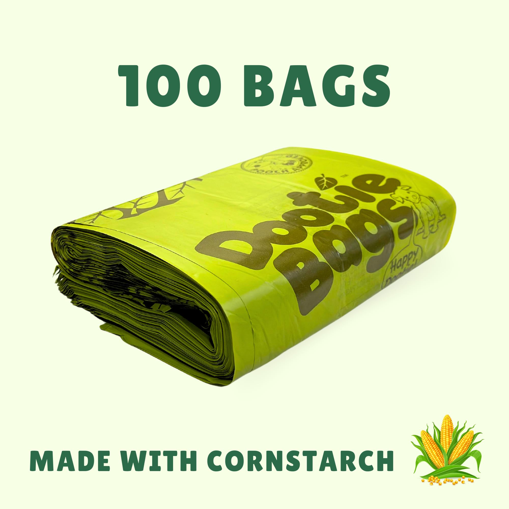 Pooch Approved Dootie Bags - Dog Poop Bags - Tie-Handles - 100 Count Dootie Strong Leakproof Bags - Perfect for Dogs & Cats - Li
