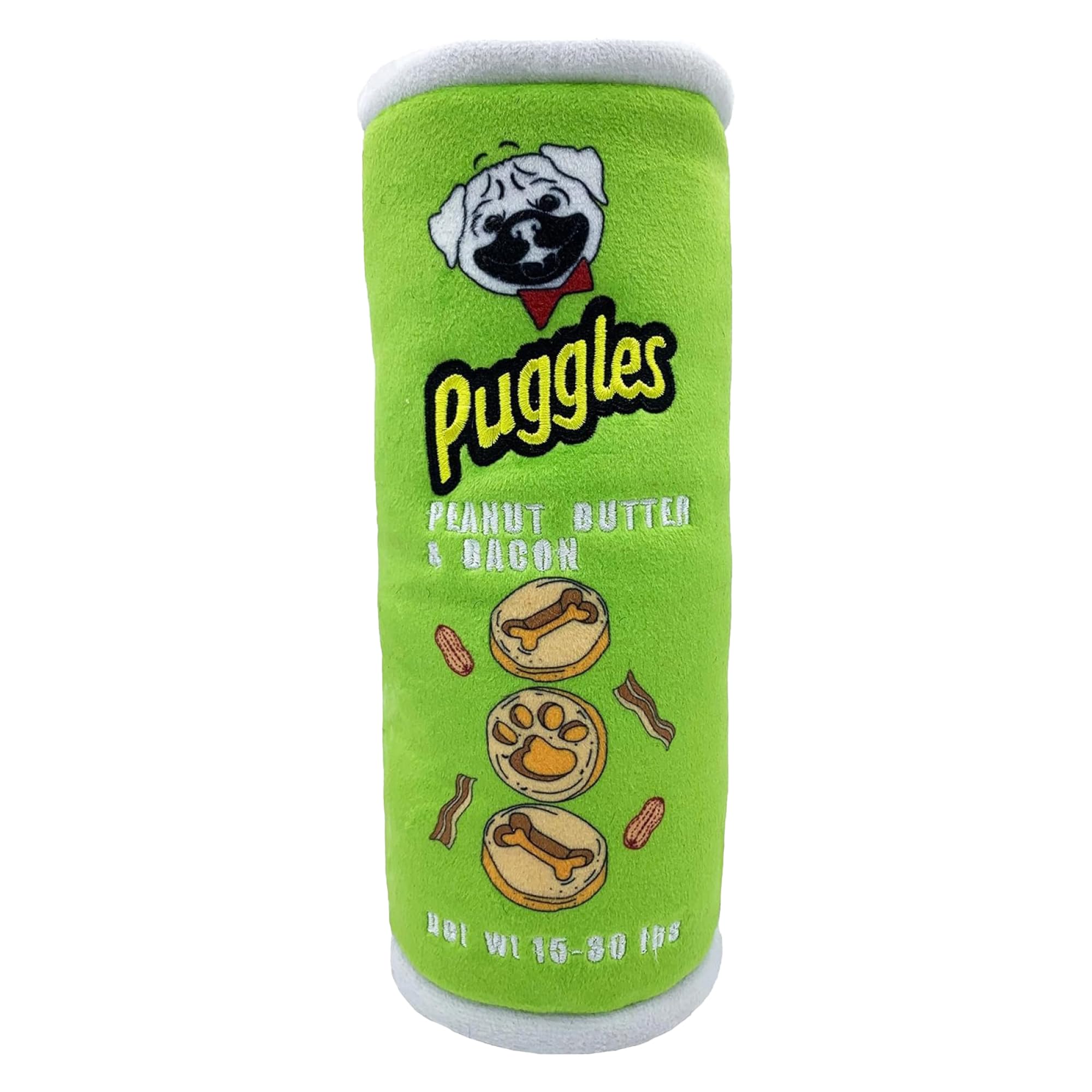 Huxley & Kent For Dogs - Puggles Can (Small) - Power Plush Funny Dog Toy With Squeaker - Fun, Durable, And Safe - H&K