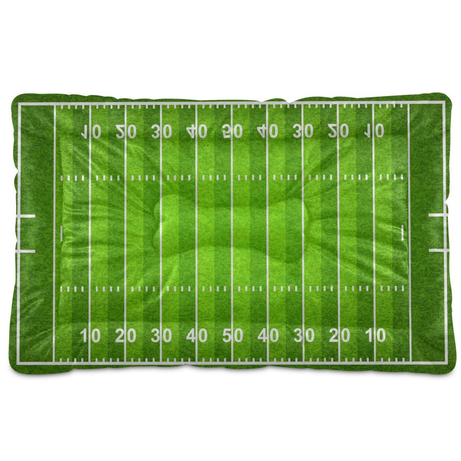 Coikll Football Field Pet Bed Pad Soft Dog Bed Mat With Anti-Slip Bottom, Machine Washable Crate Pad Mattress For Dog Sleeping- 