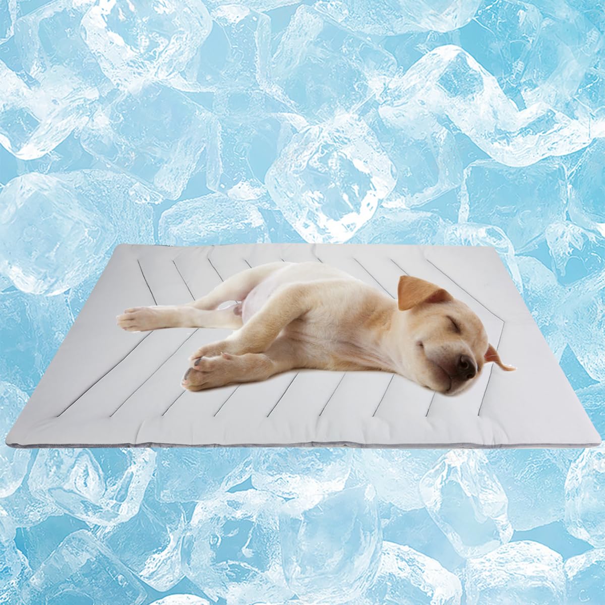 Qonimm Dog Cooling Mat for Large Dogs 40 x 28Self Coolings Foldable Cooling Pad,Q-MAX>0.5 Washable Ice Cool Fabric-Cool on Con
