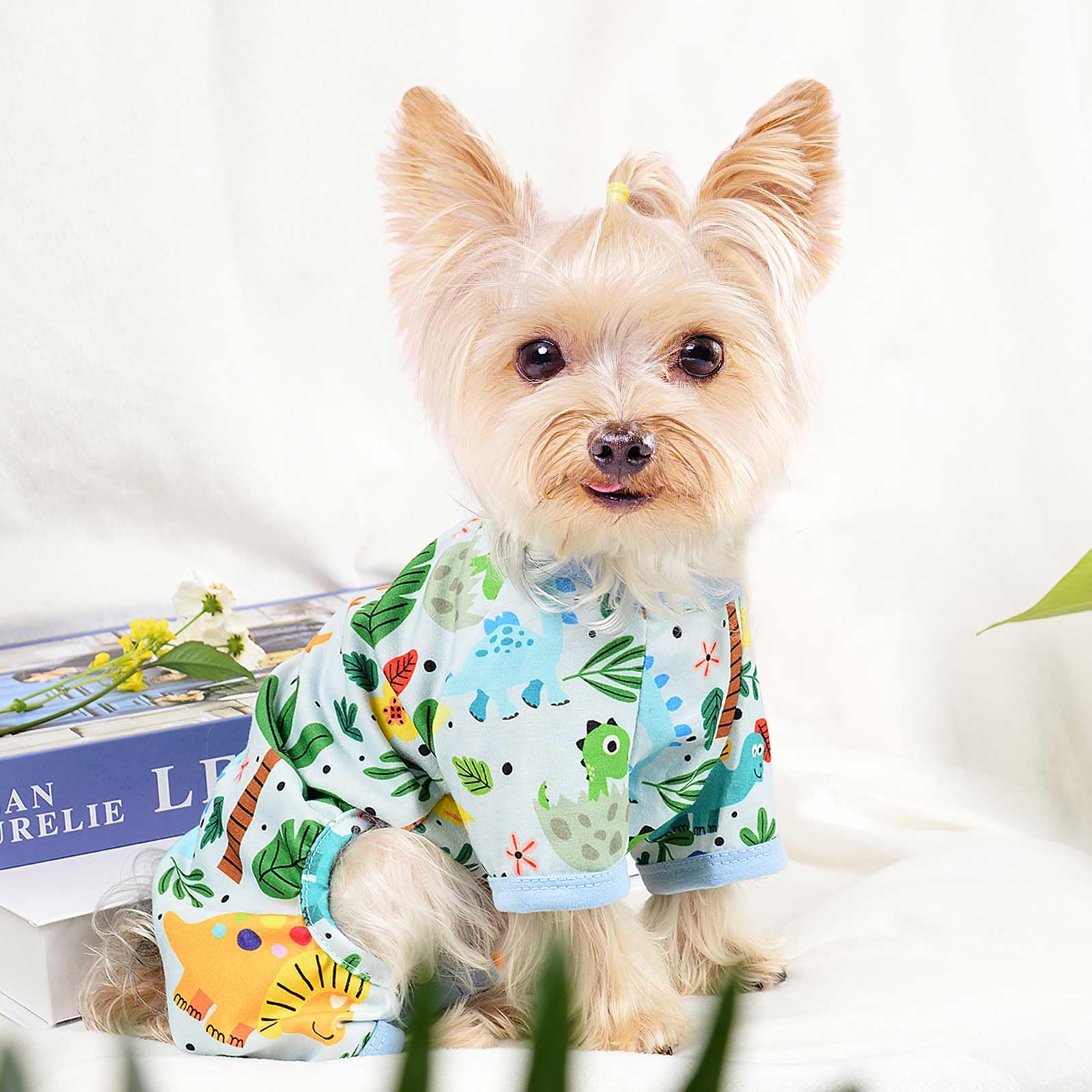 Dosuyi Dog Pajamas Spring Summer Pet Clothes For Small Dogs Girl Boy Soft Stretchy Puppy Clothes Cat Pjs Pet Jammies Outfit (Blu