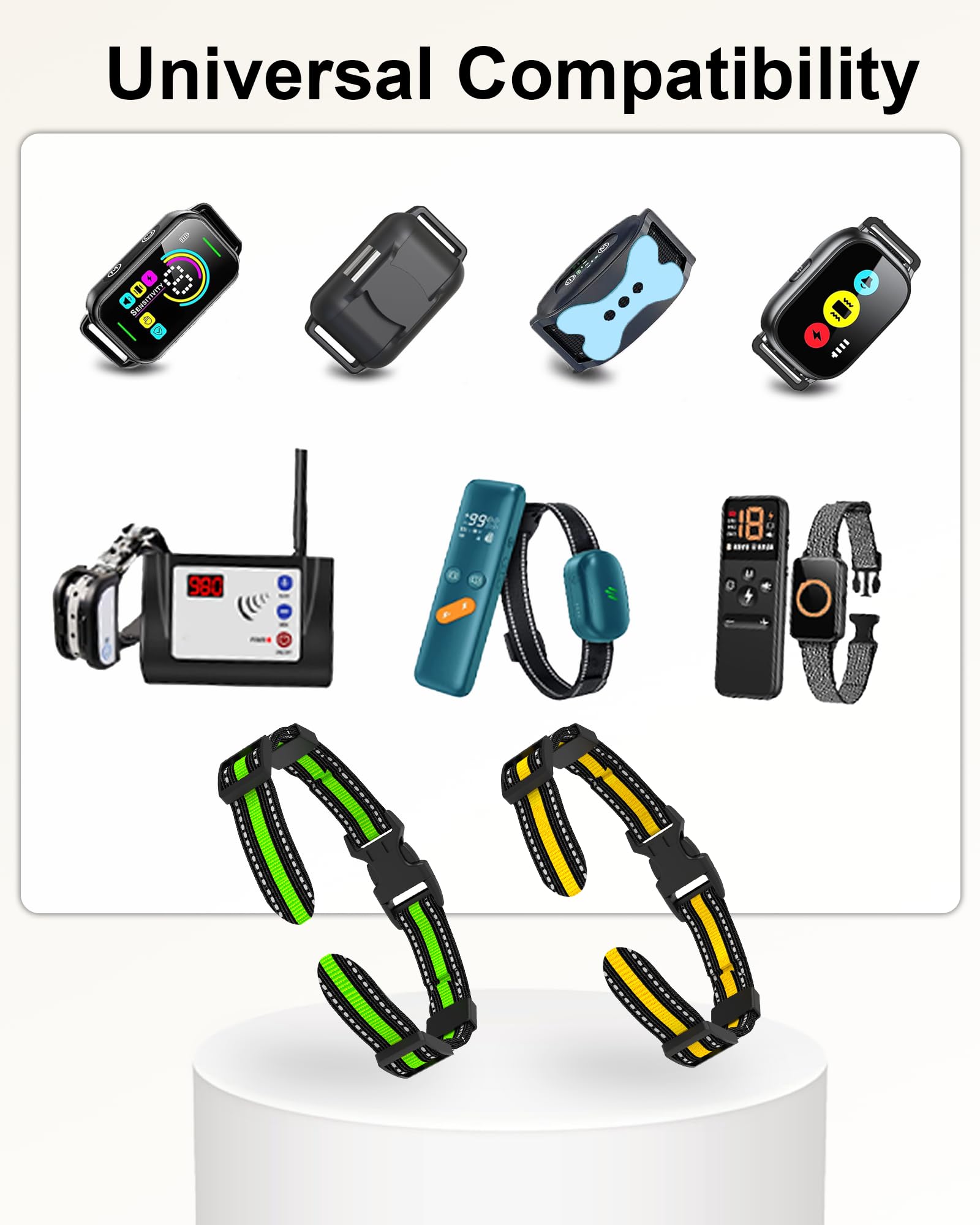 Reflective Replacement Collar Strap, Durable Nylon Adjustable E-Collar Strap For Dog Gps, Training, And Bark Receiver Collars, C