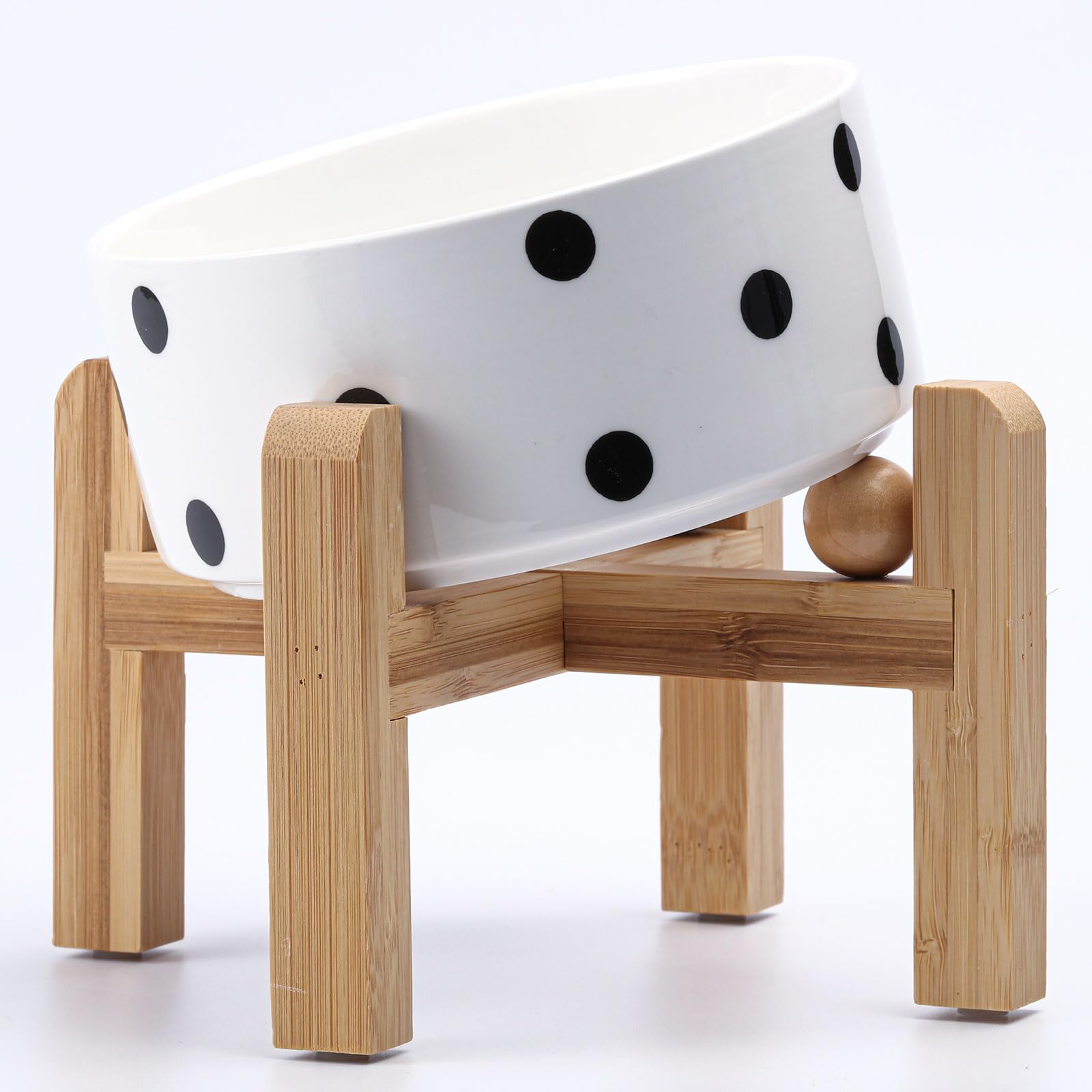 Petygooing Elevated/Raised 15Slanted Ceramic Dog Bowl for Small and Medium Breeds, Tilted Anti Slip Pet Feeding Bowl,Food Water 