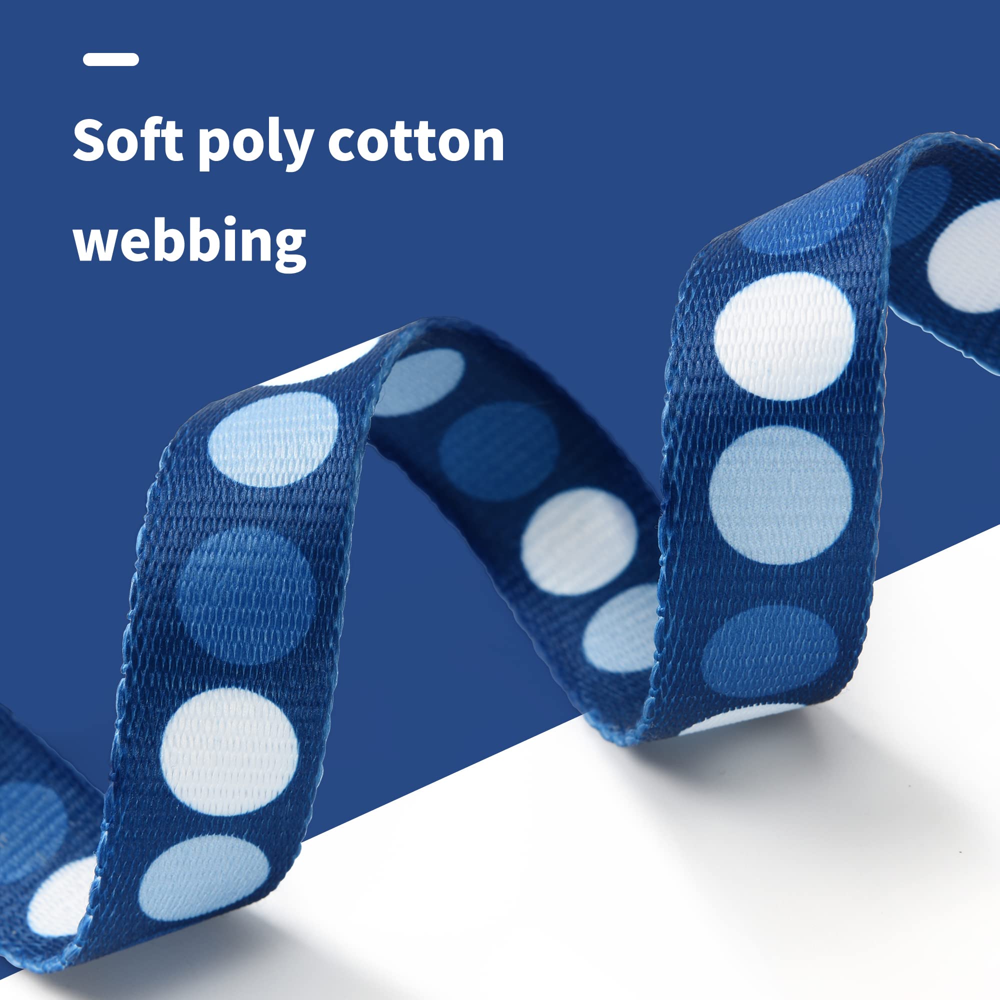 Mile High Life Nylon Puppy Dog Collar W Cute Patterns Lightweight Girl Boy Collar For Small/Medium/Large Dogs (A-Blue Dots, Larg