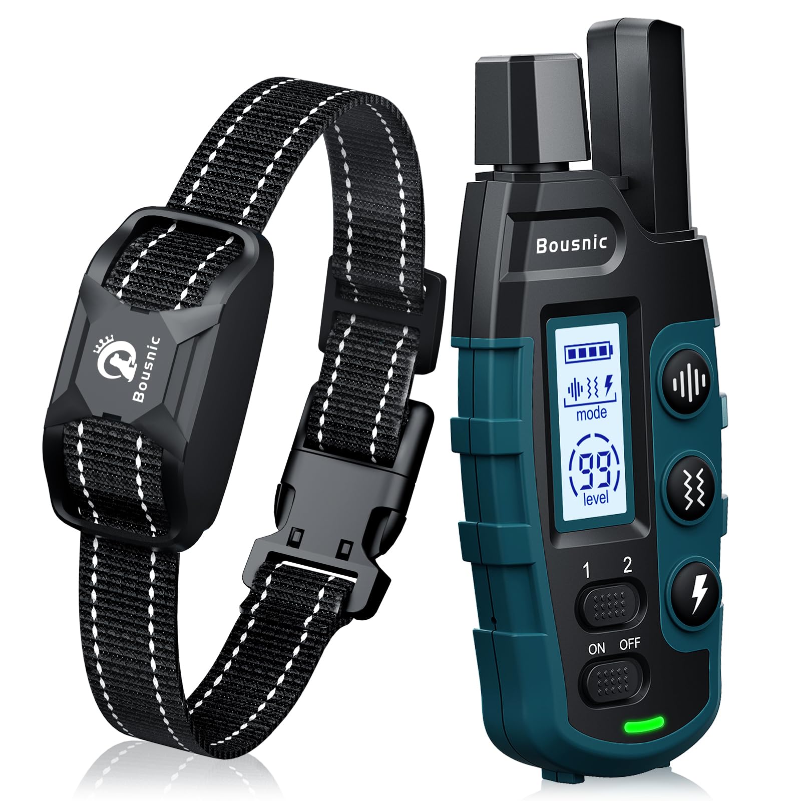 Bousnic Dog Shock Collar - 3300Ft Training Collar With Remote For 5-120Lbs Small Medium Large Dogs Rechargeable Waterproof E Col