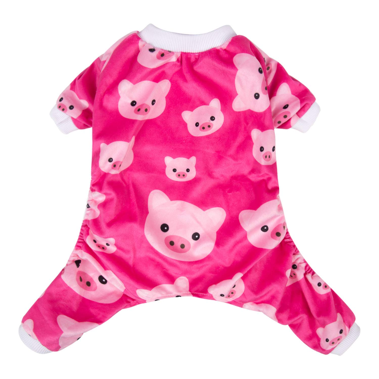 Cutebone Pink Pig Dog Pajamas Cute Cat Clothes Pet Pjs Onesie Coat, Xlarge P46Xl