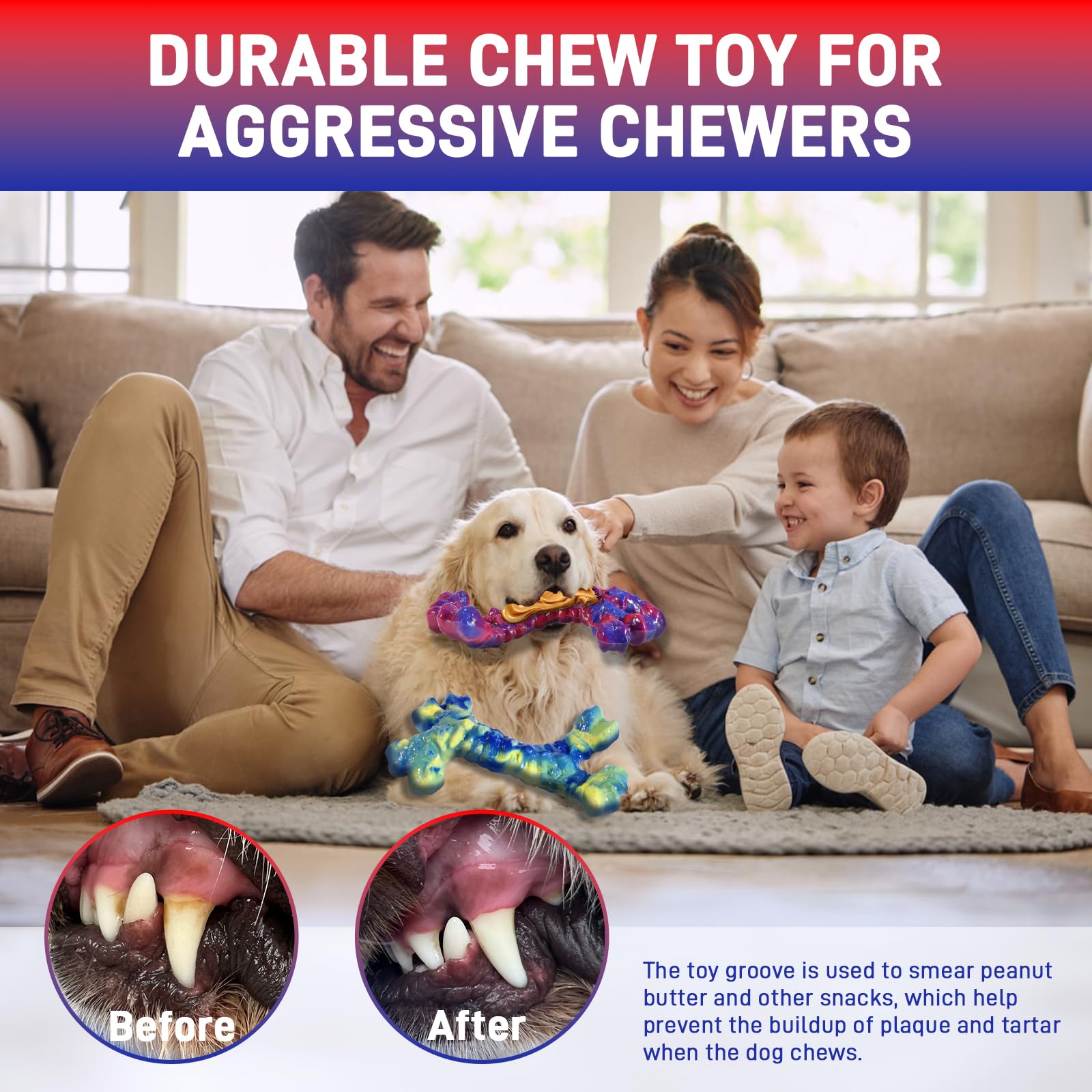 Aelflane 2 Pack Dog Toys for Aggressive Chewers, Indestructible Chew Toys for Dogs, Boredom and Stimulating Best Dog Toys for Me