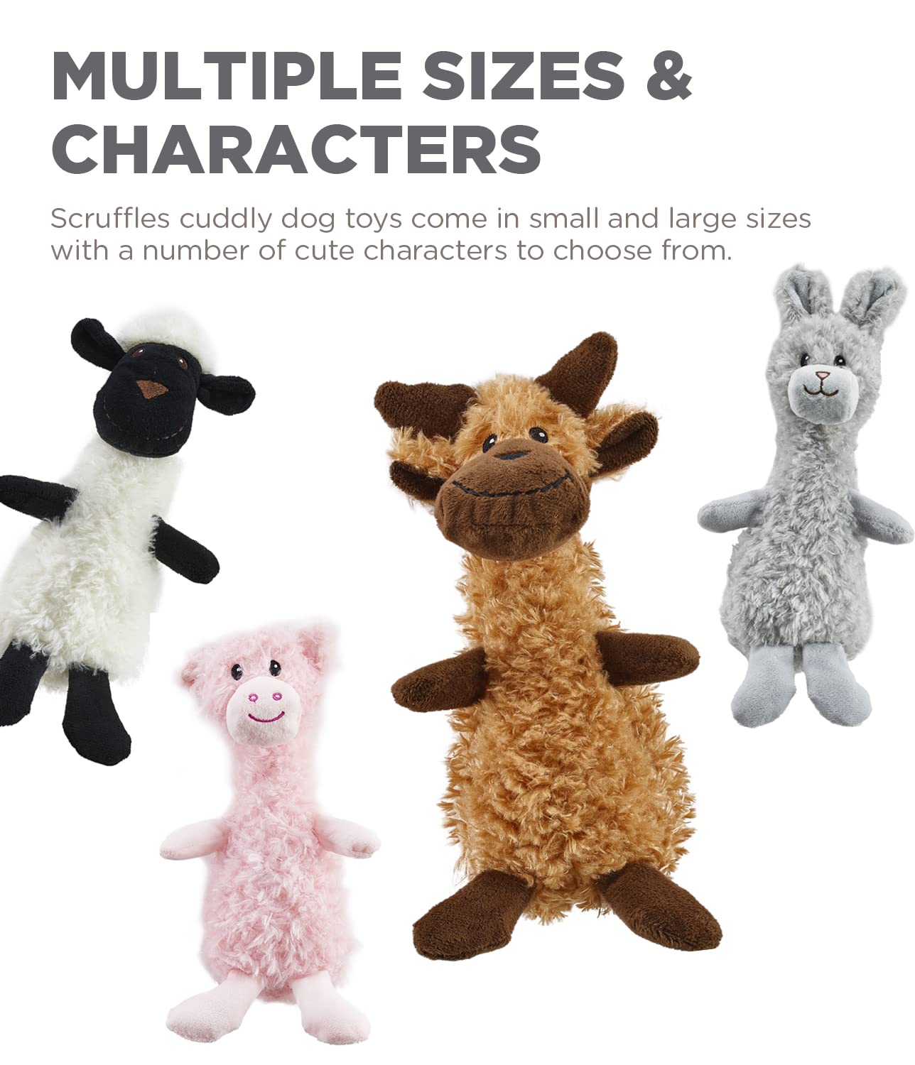 Outward Hound Scruffles Moose Plush Squeaky Dog Toy, Large